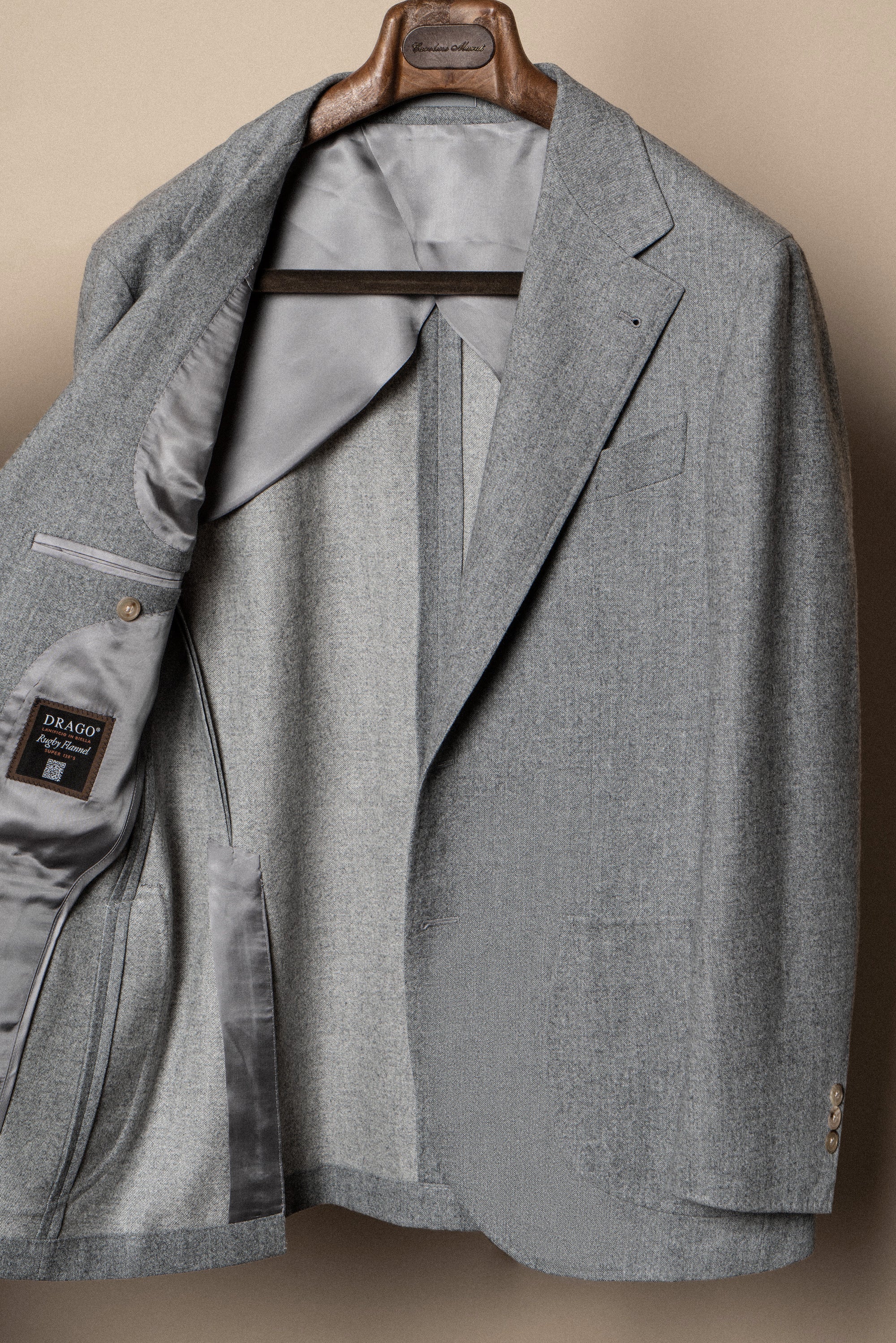 MTO Grey Melange Twill Flannel Suit #408