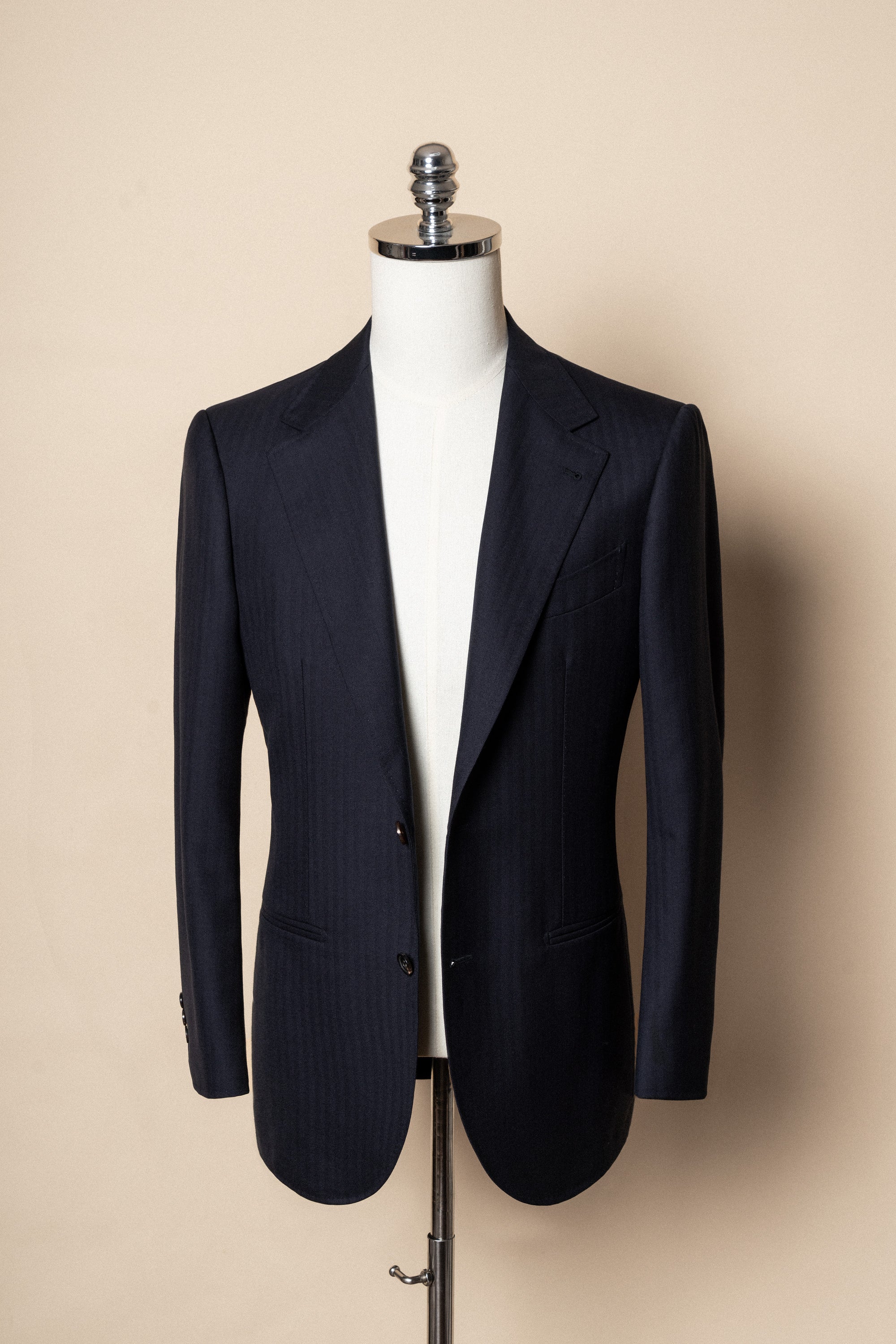 MTO Navy Herringbone Suit #418
