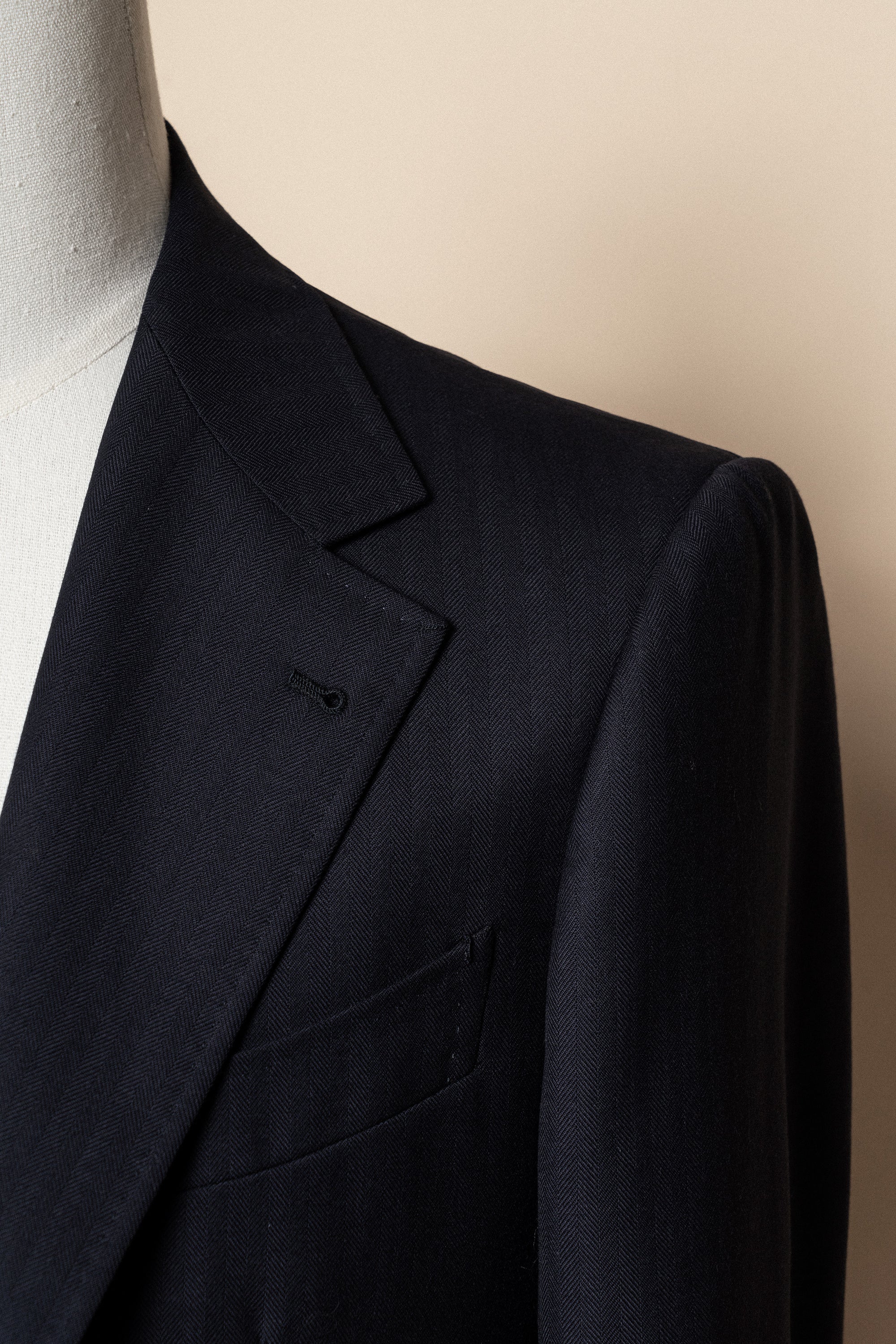 MTO Navy Herringbone Suit #418