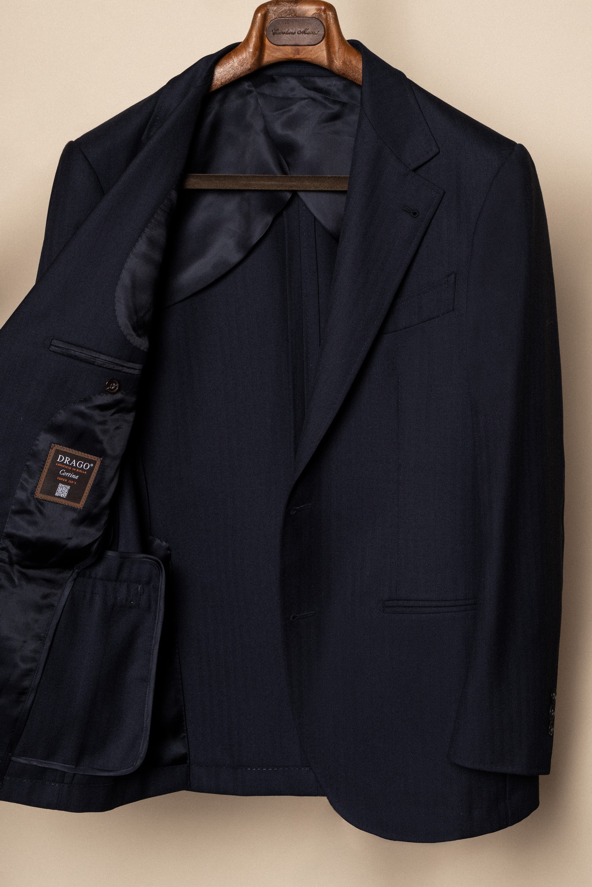 MTO Navy Herringbone Suit #418