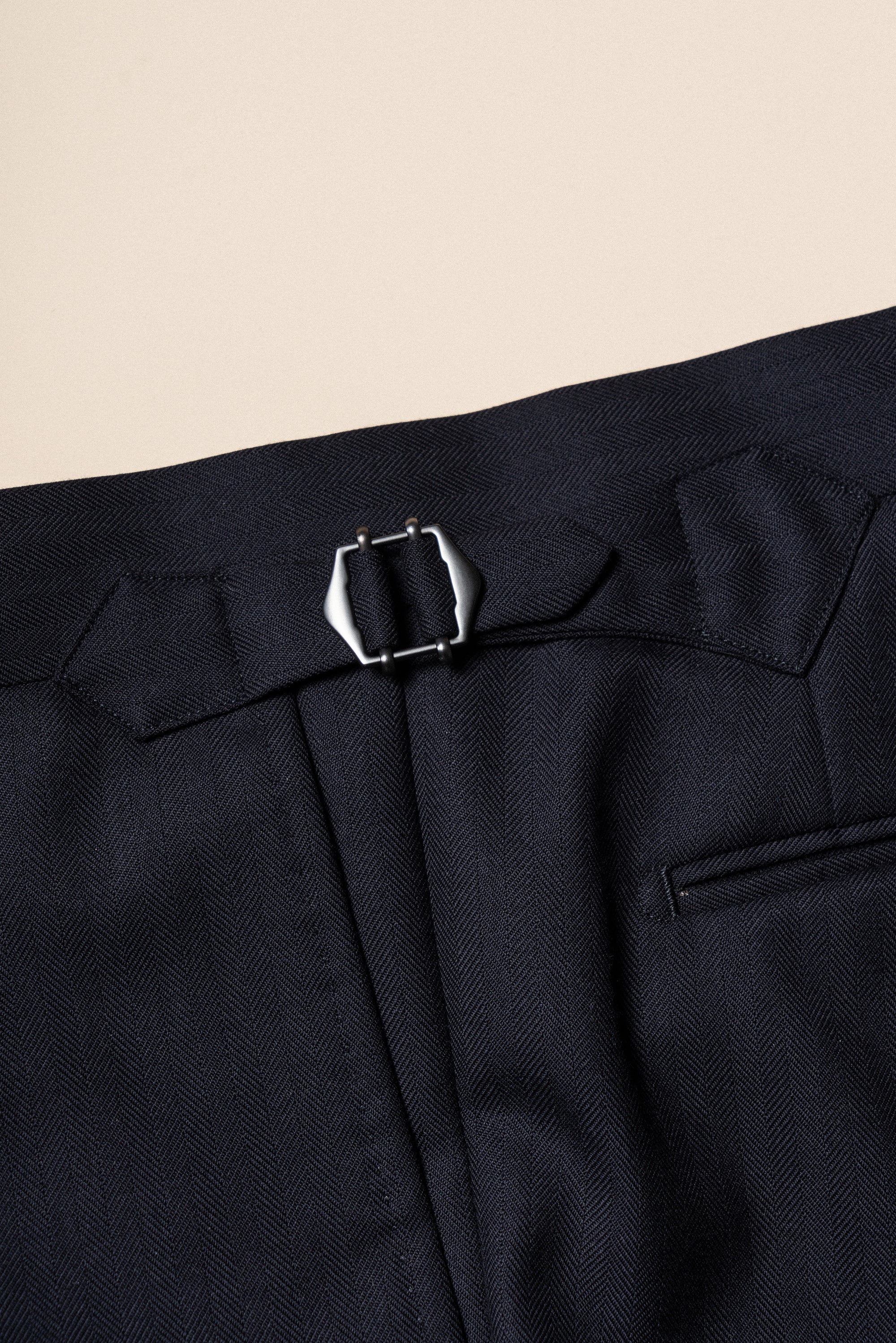 MTO Navy Herringbone Suit #418