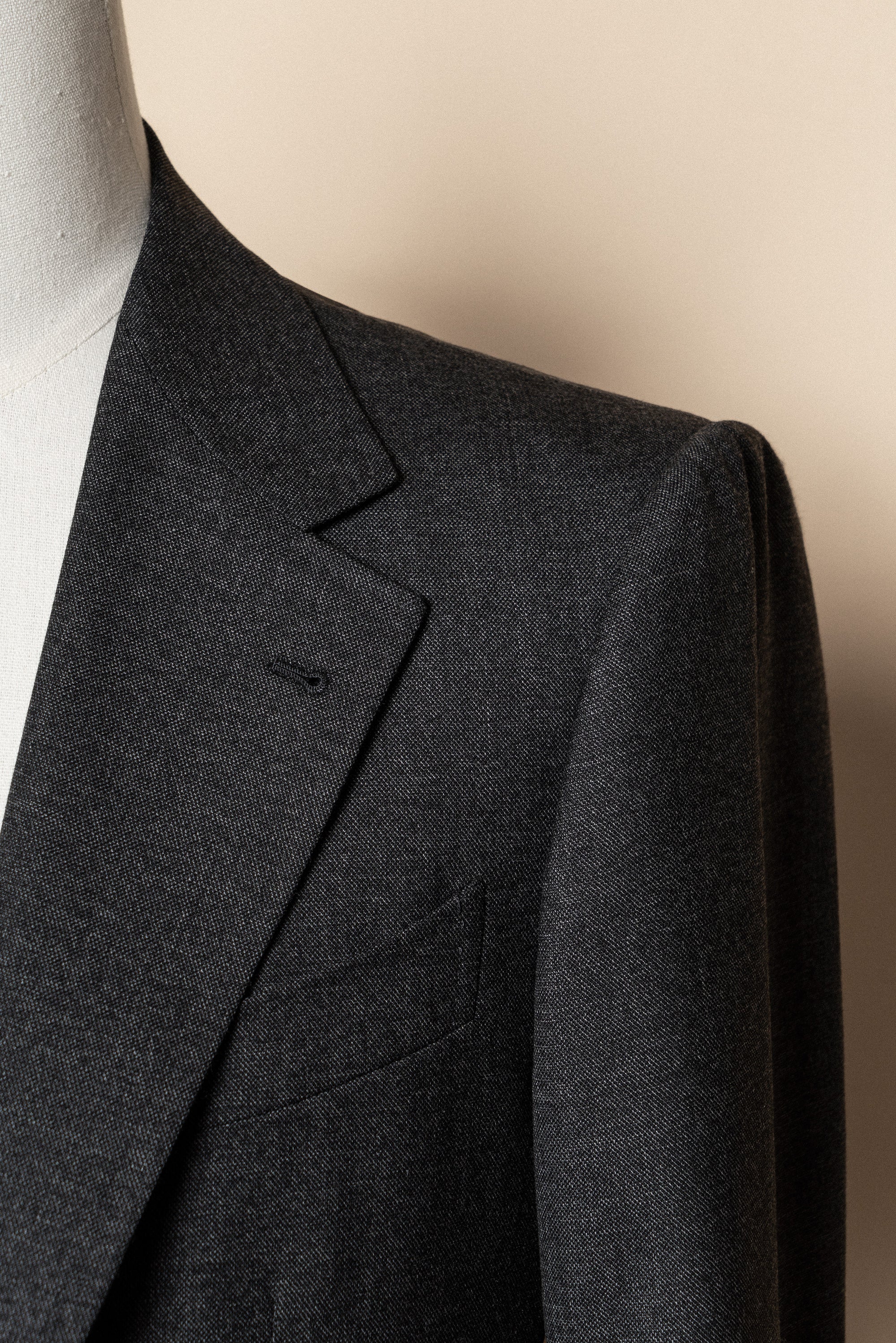 MTO Dark Grey Sharkskin Suit #417