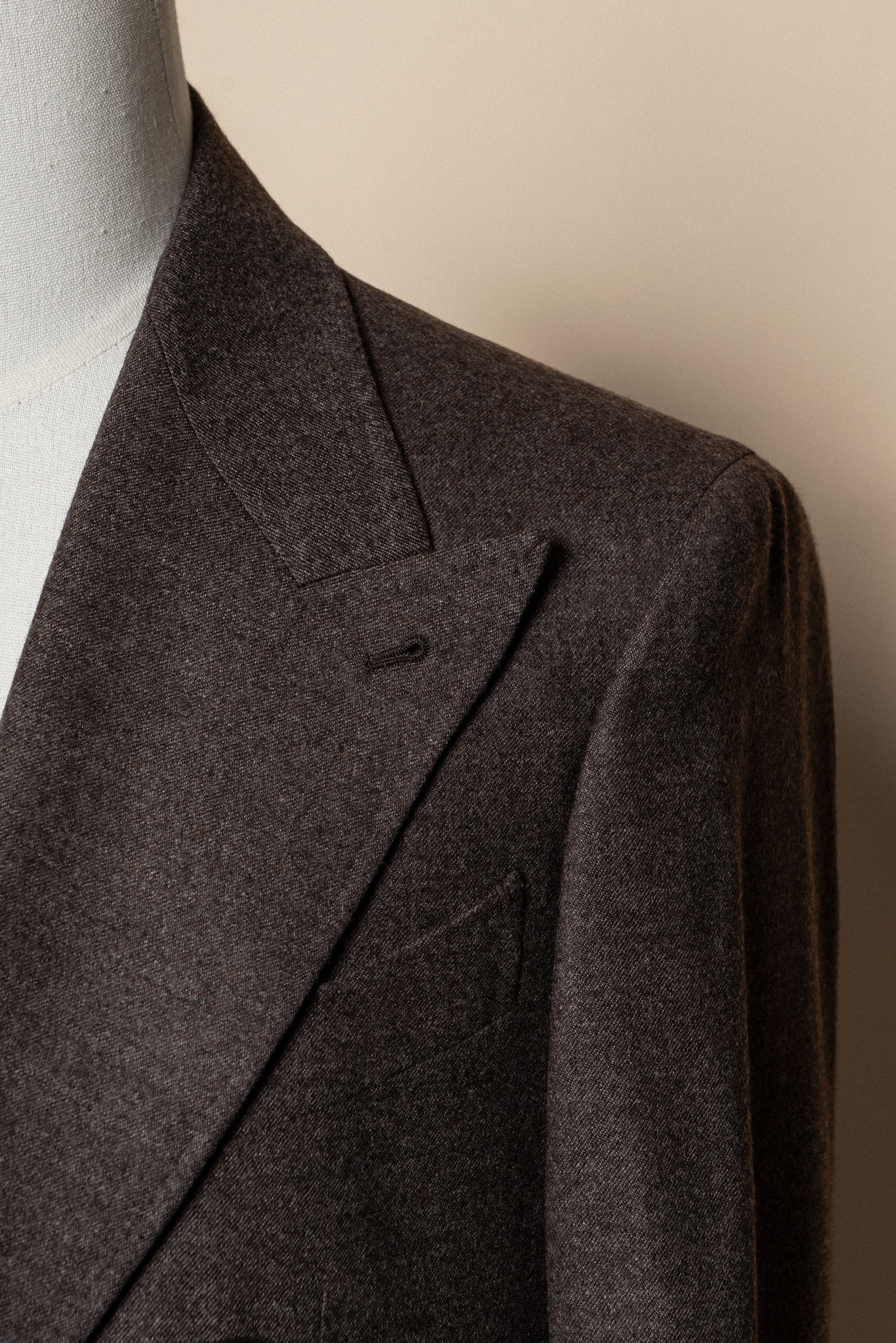 MTO Brown Twill Flannel Suit #411