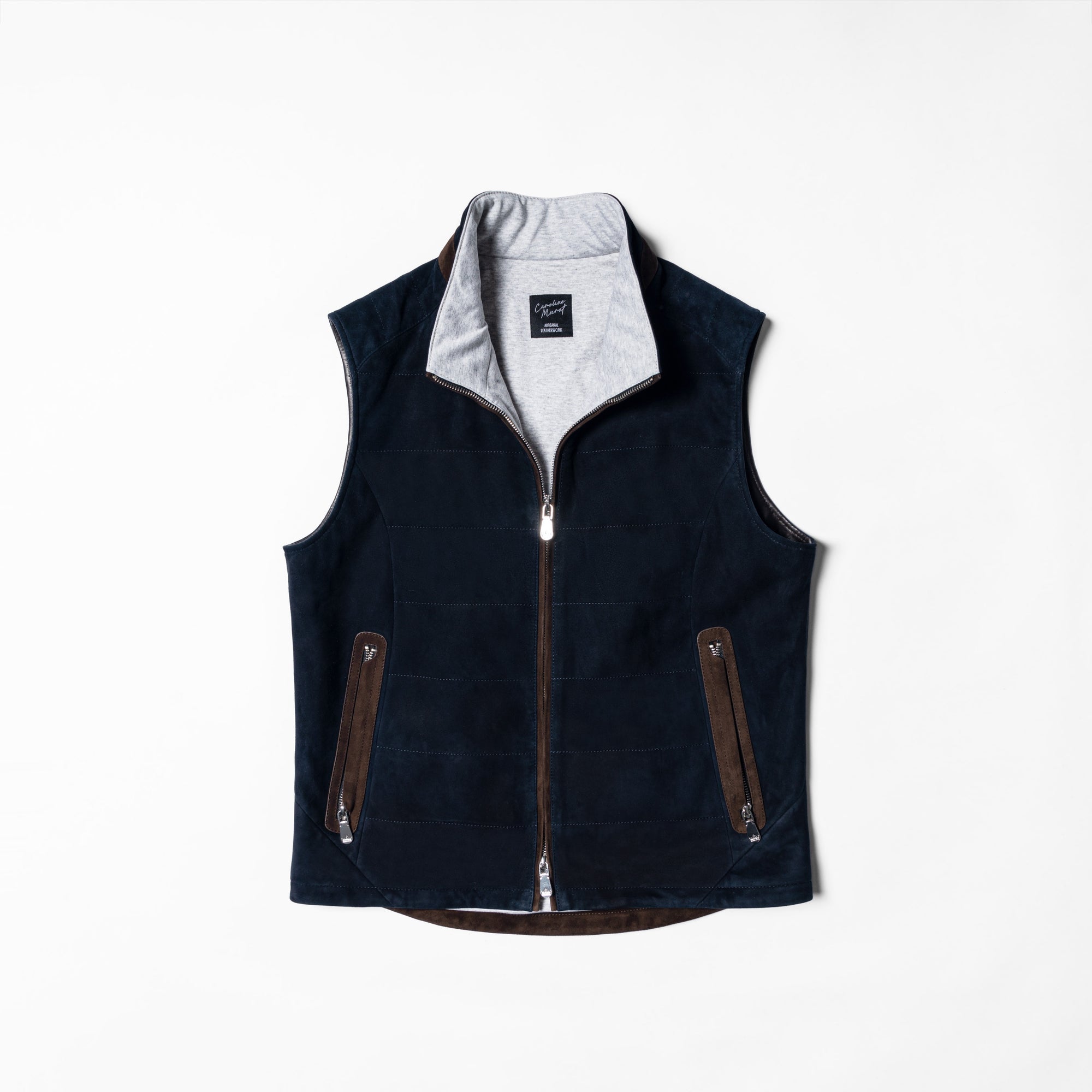 [Preorder] Navy Sheepskin Suede Gilet