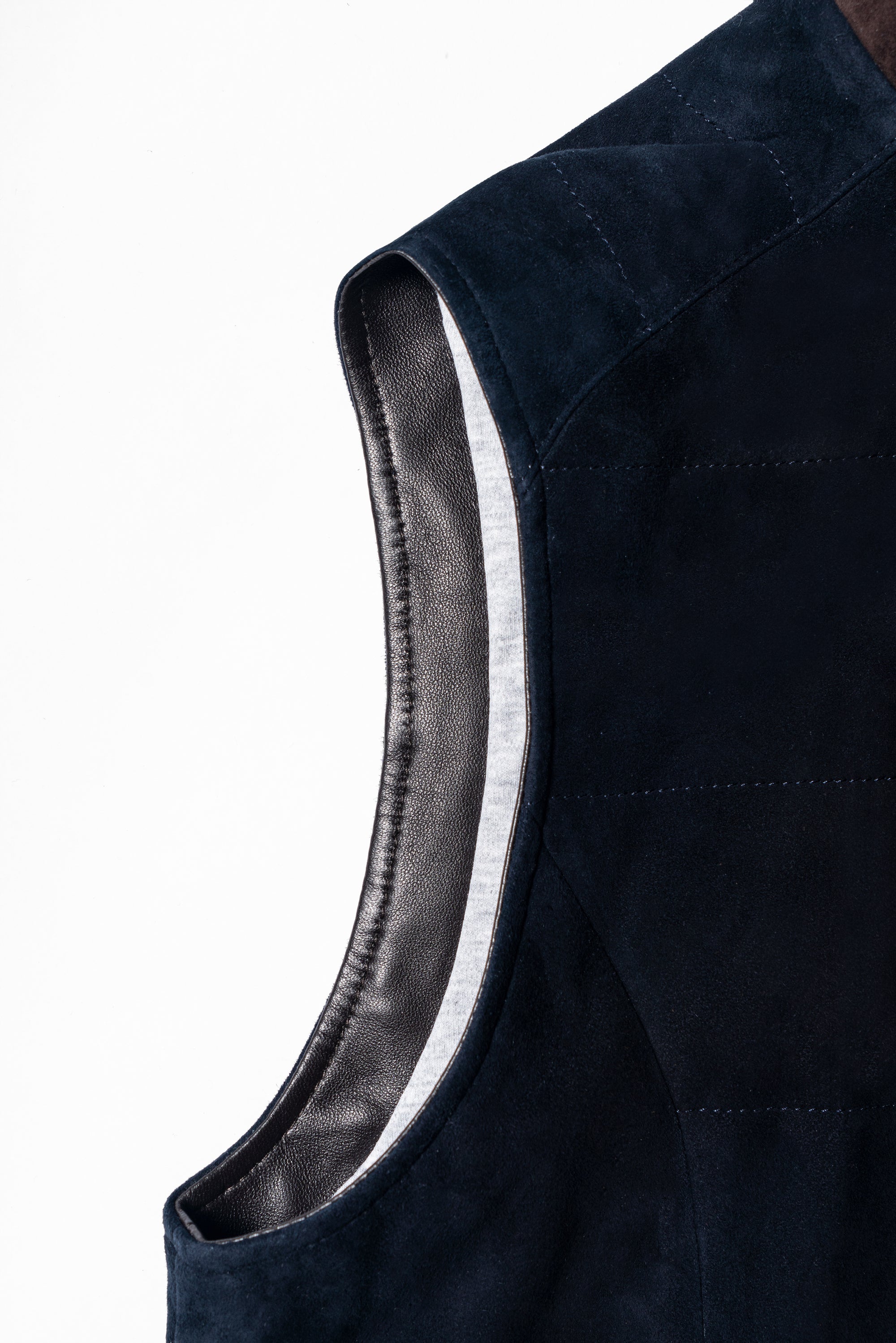 [Preorder] Navy Sheepskin Suede Gilet