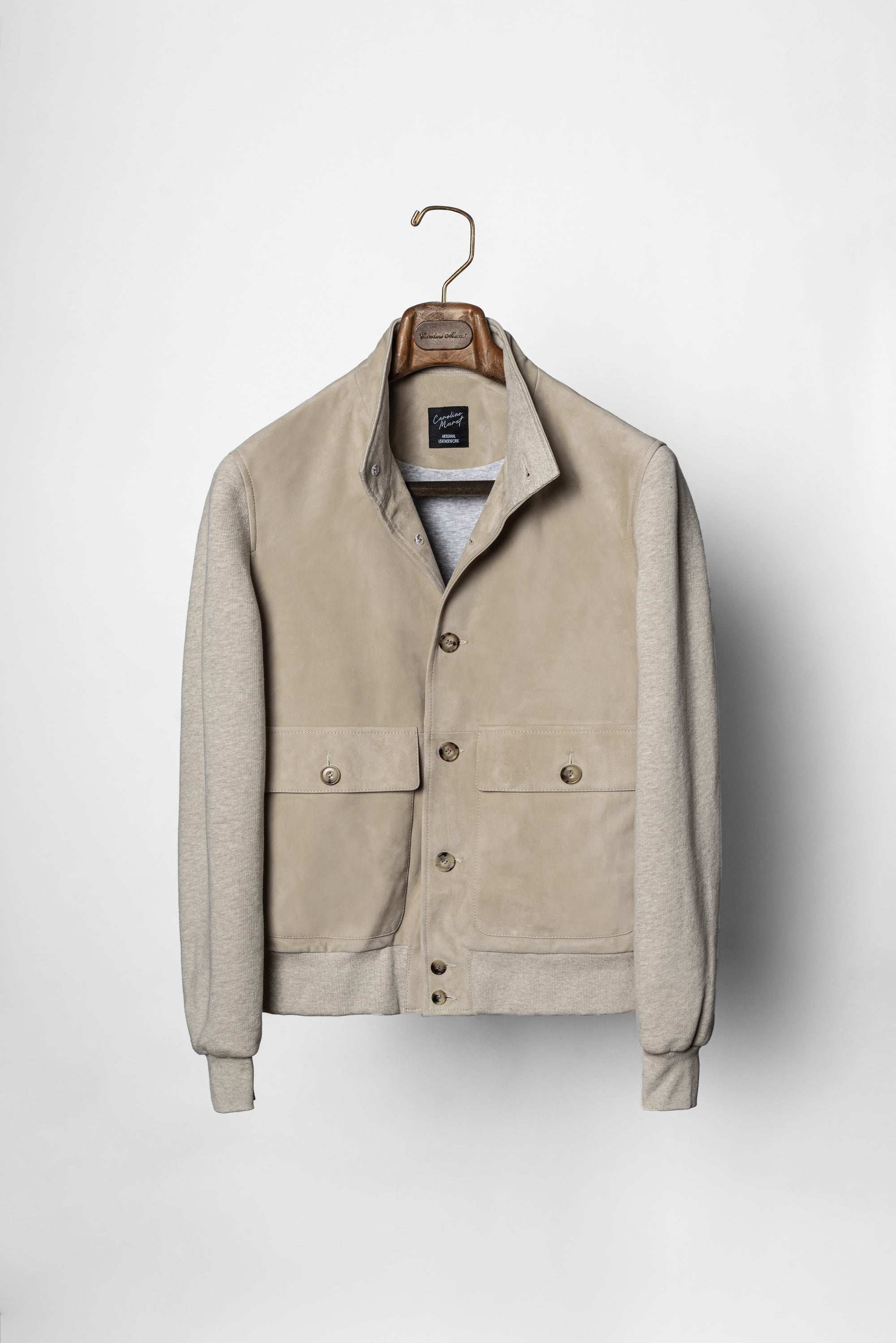Beige Sheepskin Cotton Blending A1 Jacket