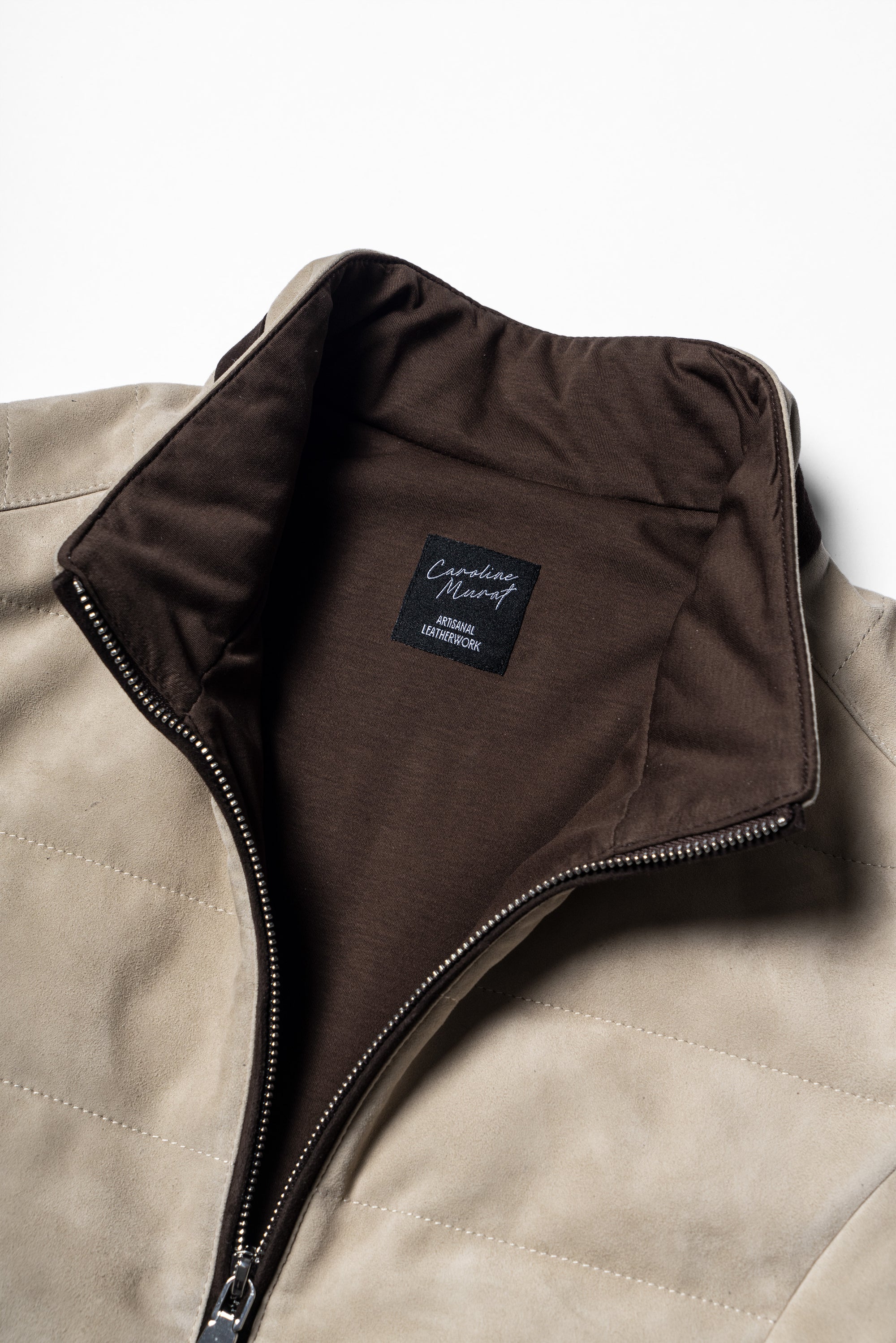 [Preorder] Beige Camel Sheepskin Suede Gilet