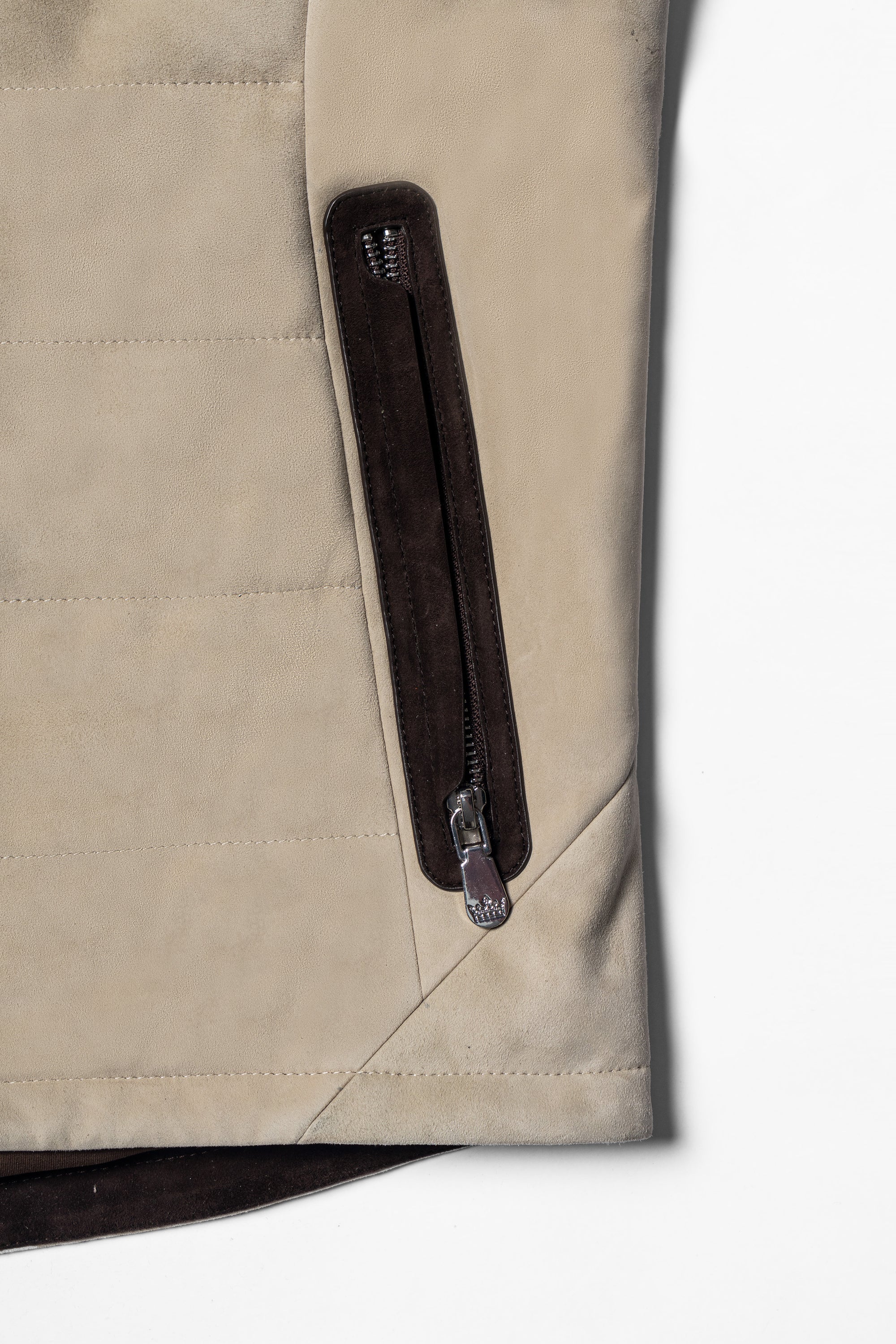 [Preorder] Beige Camel Sheepskin Suede Gilet