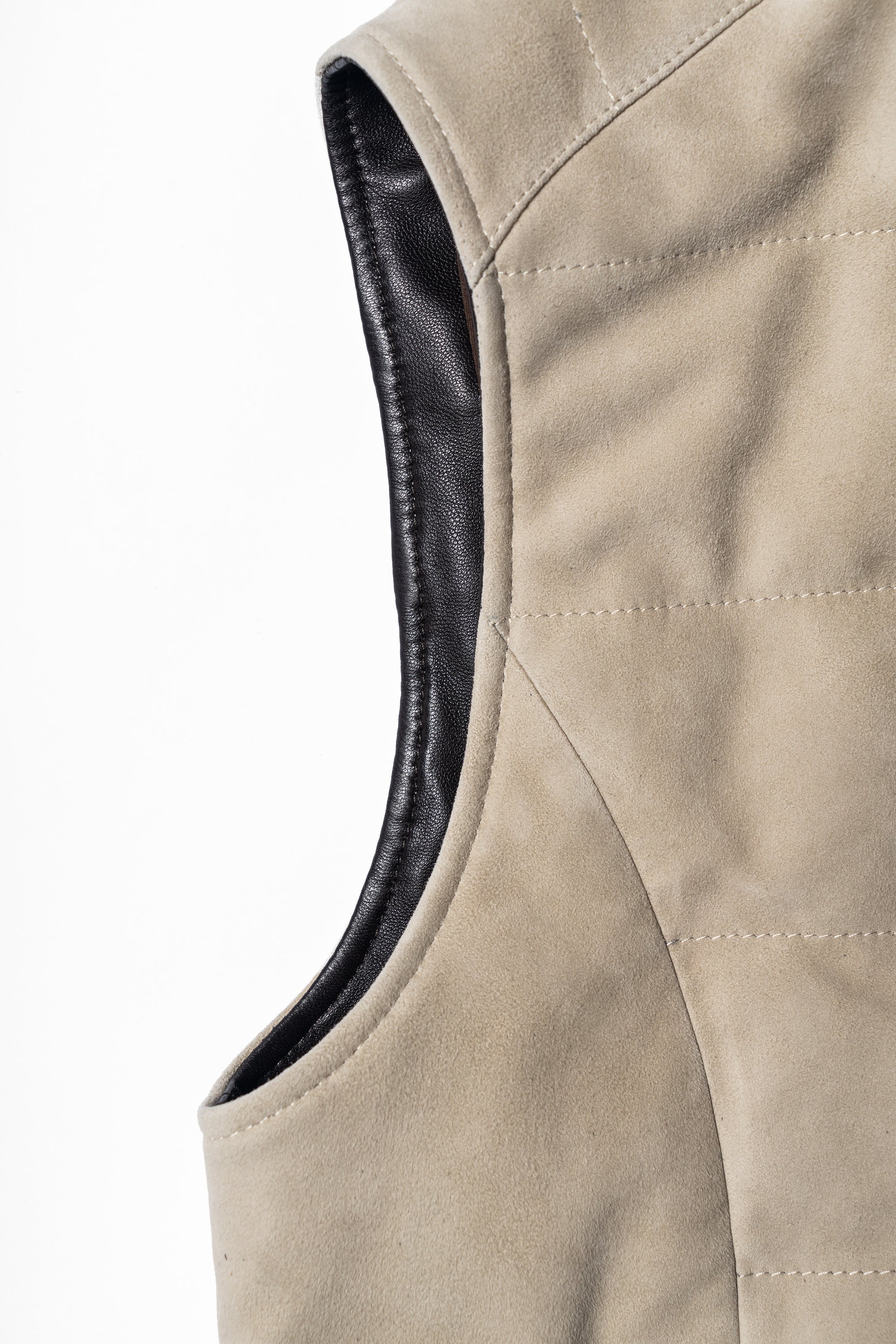 [Preorder] Beige Camel Sheepskin Suede Gilet