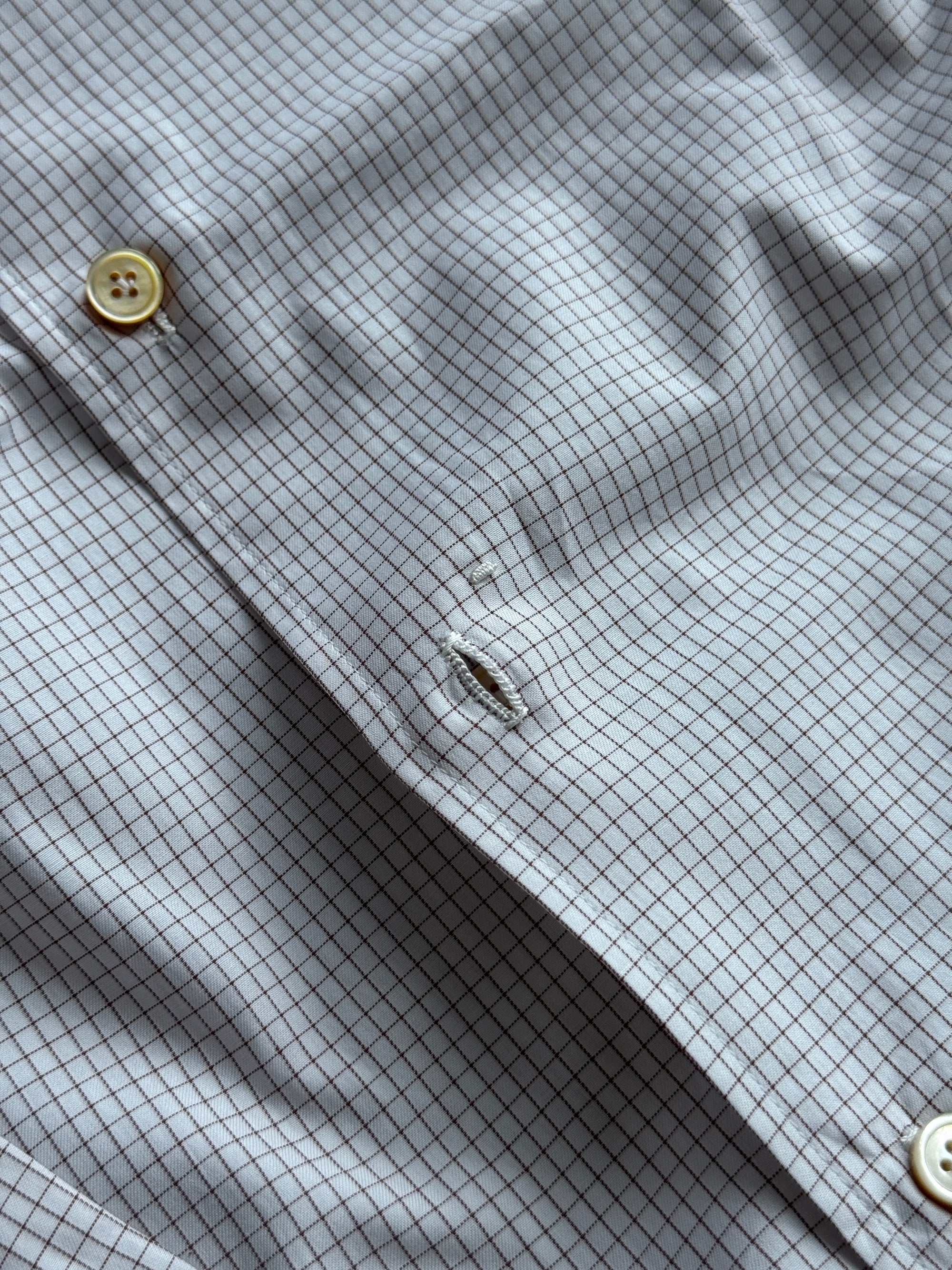 MTO Hand-stitched Mocha Graph Check Shirt #40