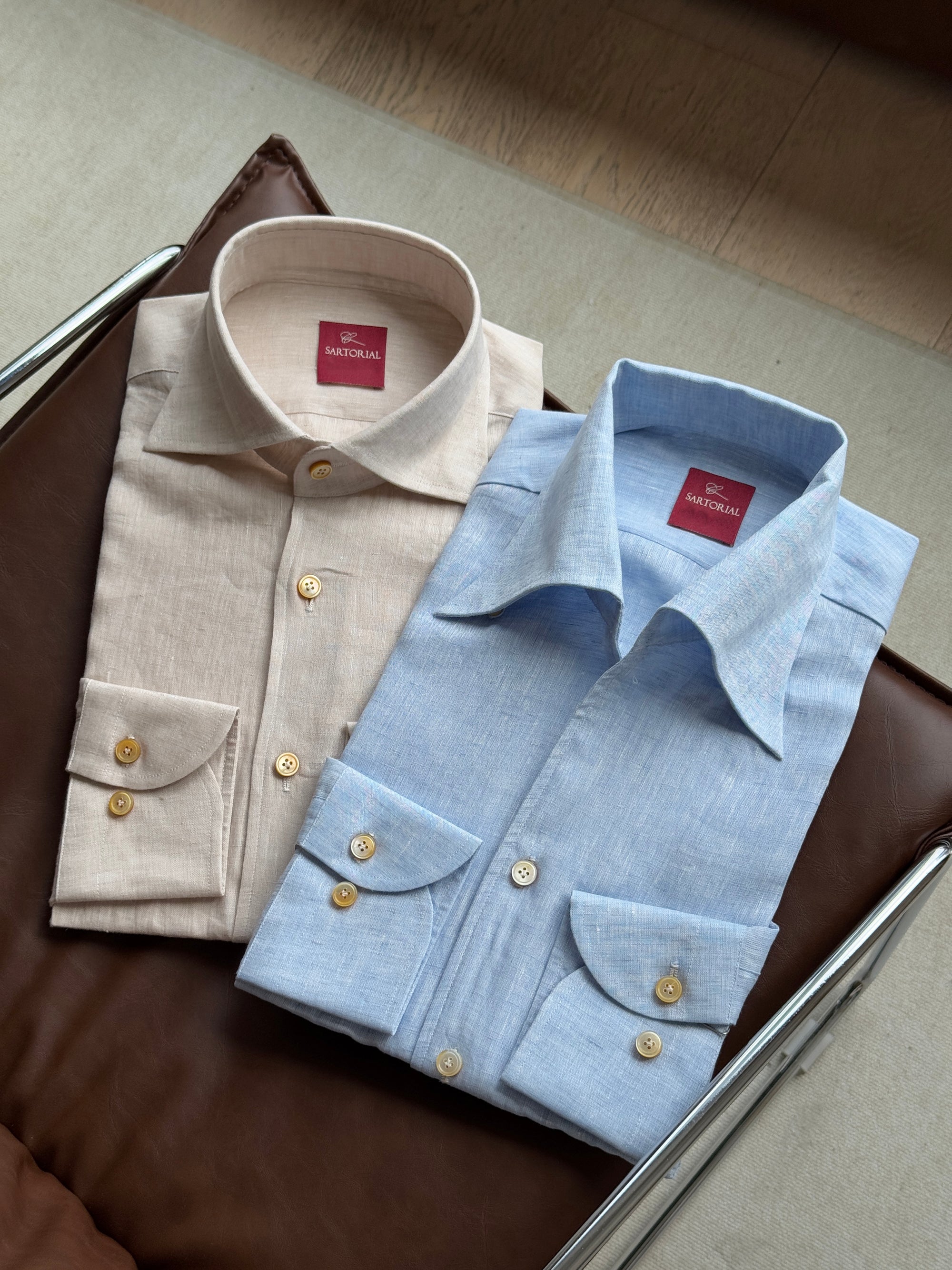 MTO Hand-stitched Linen Shirt #41 #42