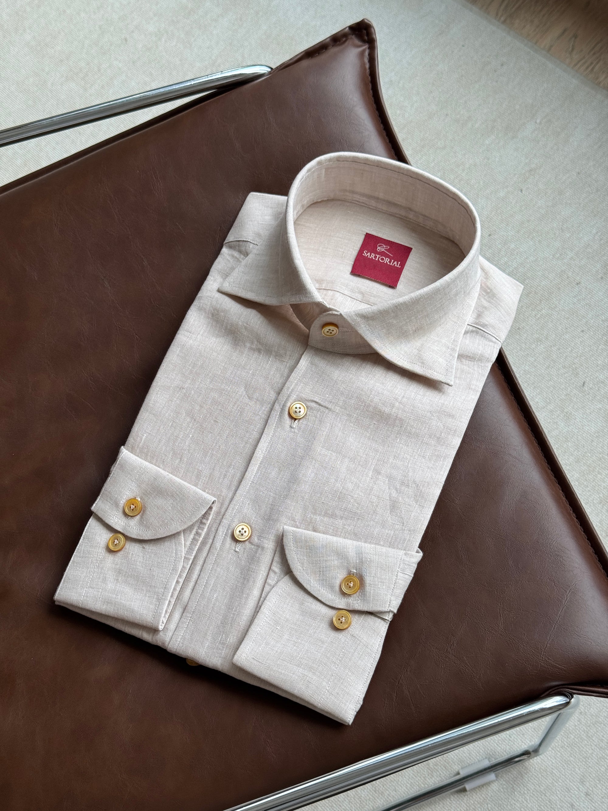 MTO Hand-stitched Linen Shirt #41 #42