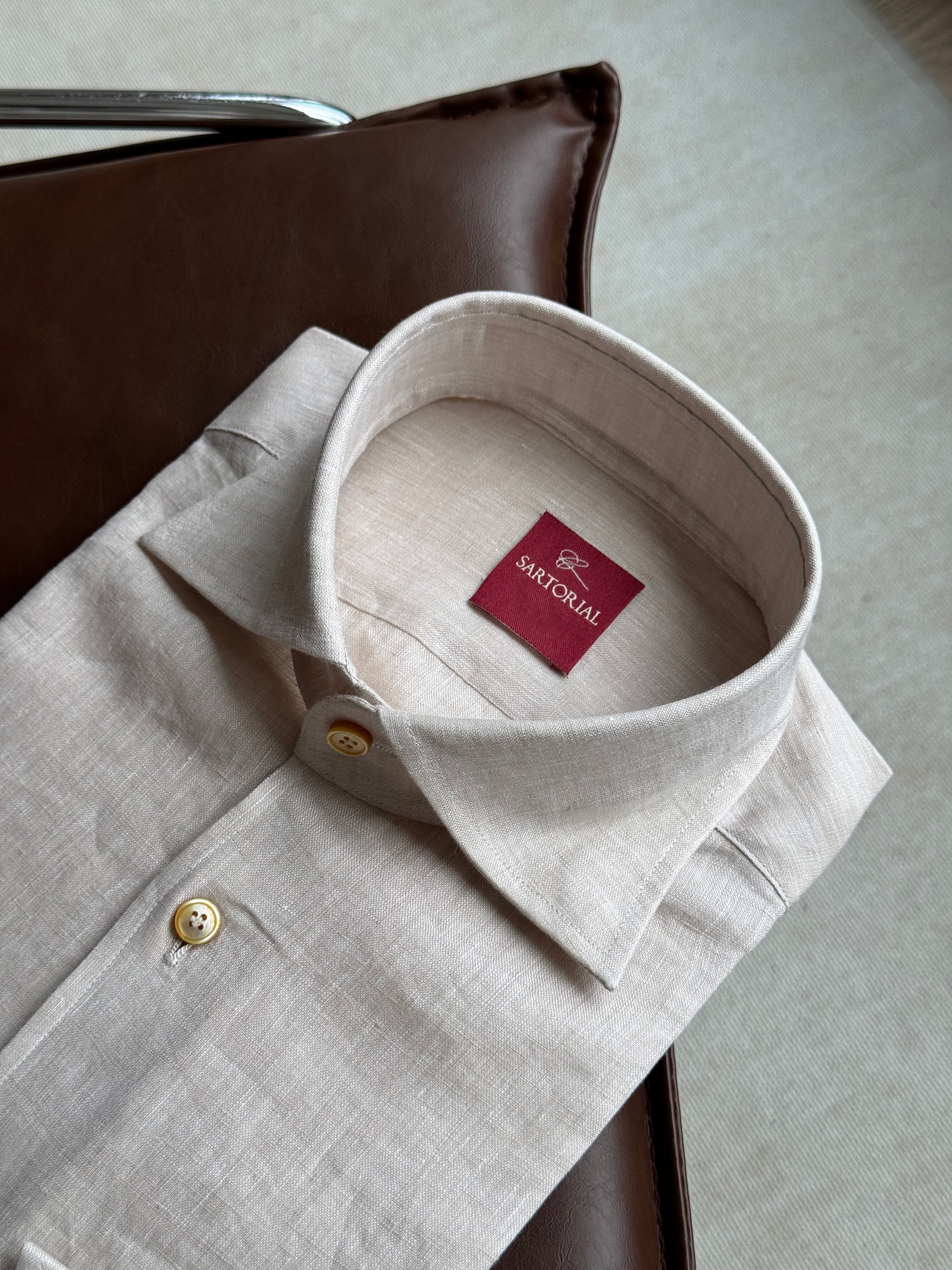 MTO Hand-stitched Linen Shirt #41 #42