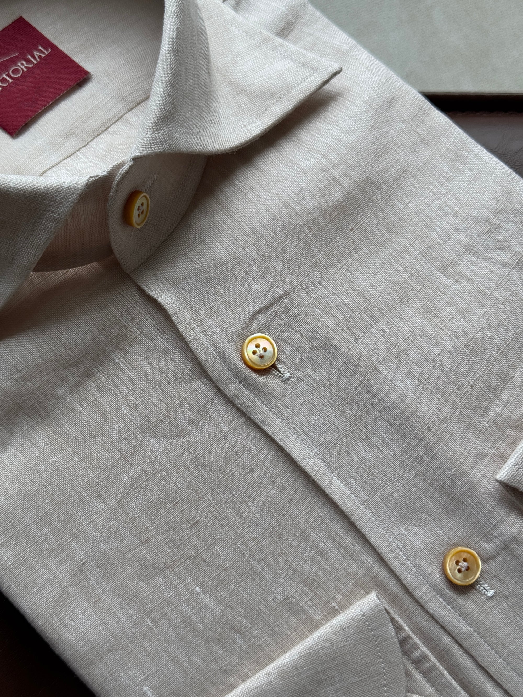 MTO Hand-stitched Linen Shirt #41 #42