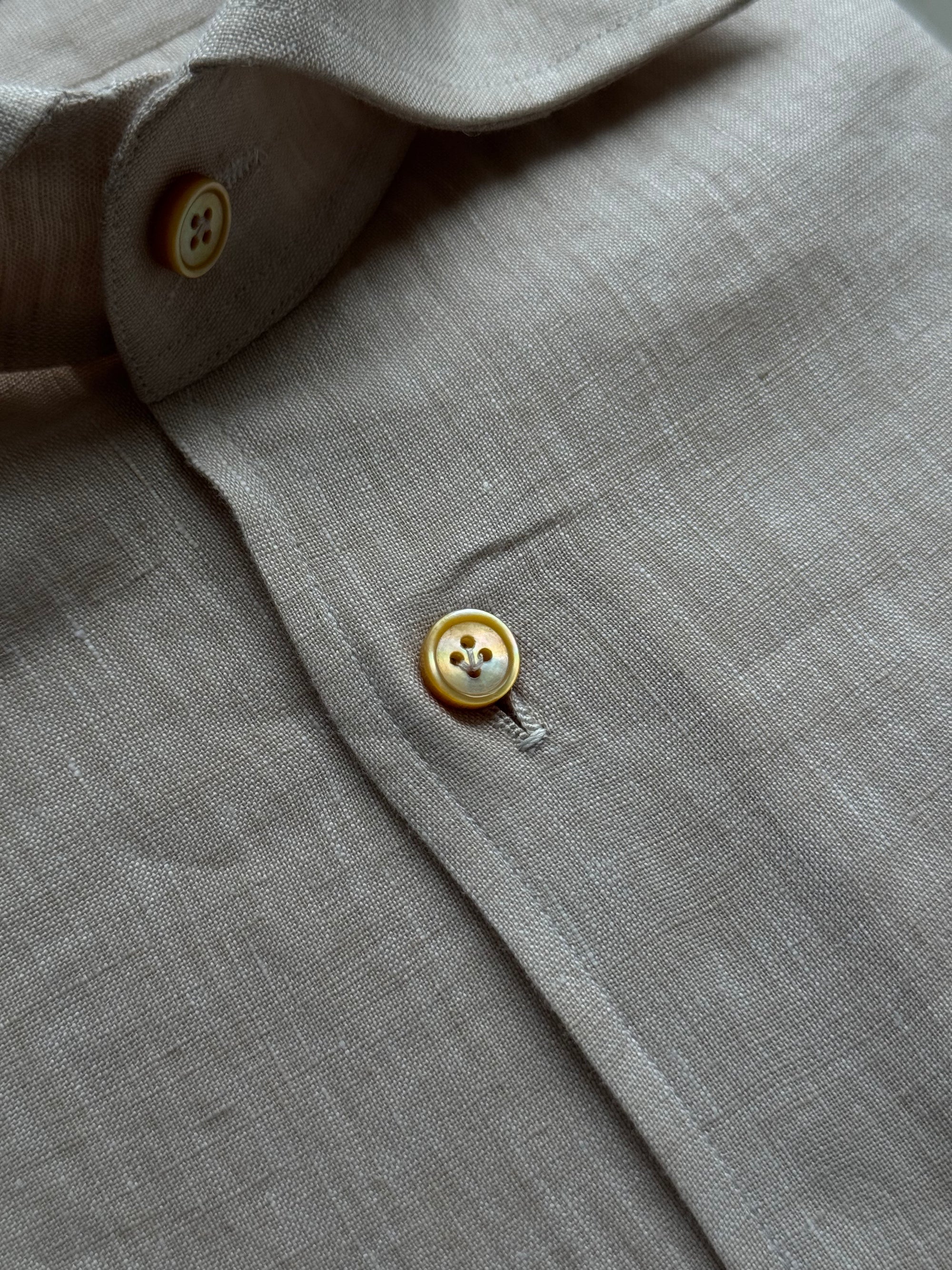 MTO Hand-stitched Linen Shirt #41 #42