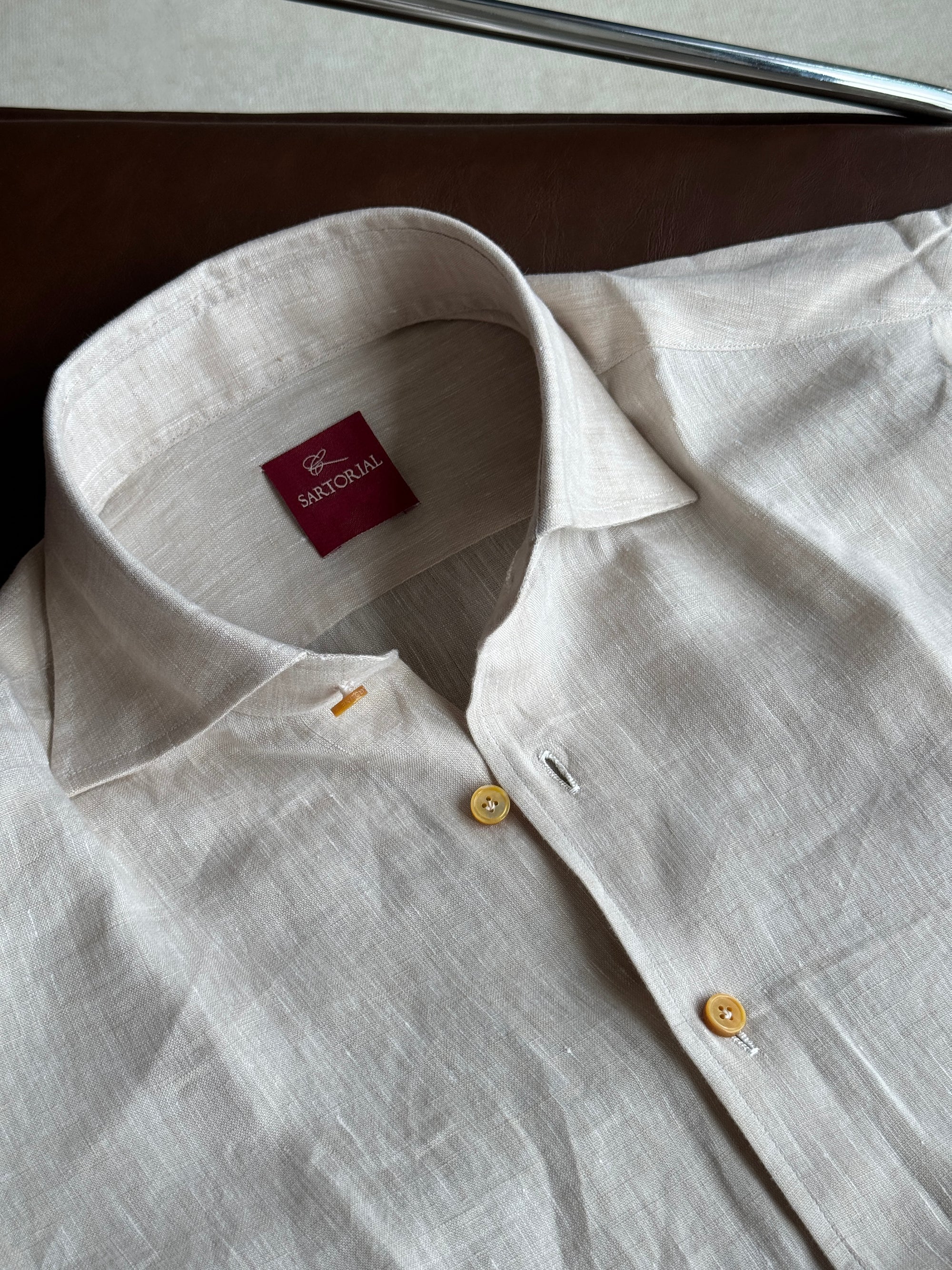 MTO Hand-stitched Linen Shirt #41 #42