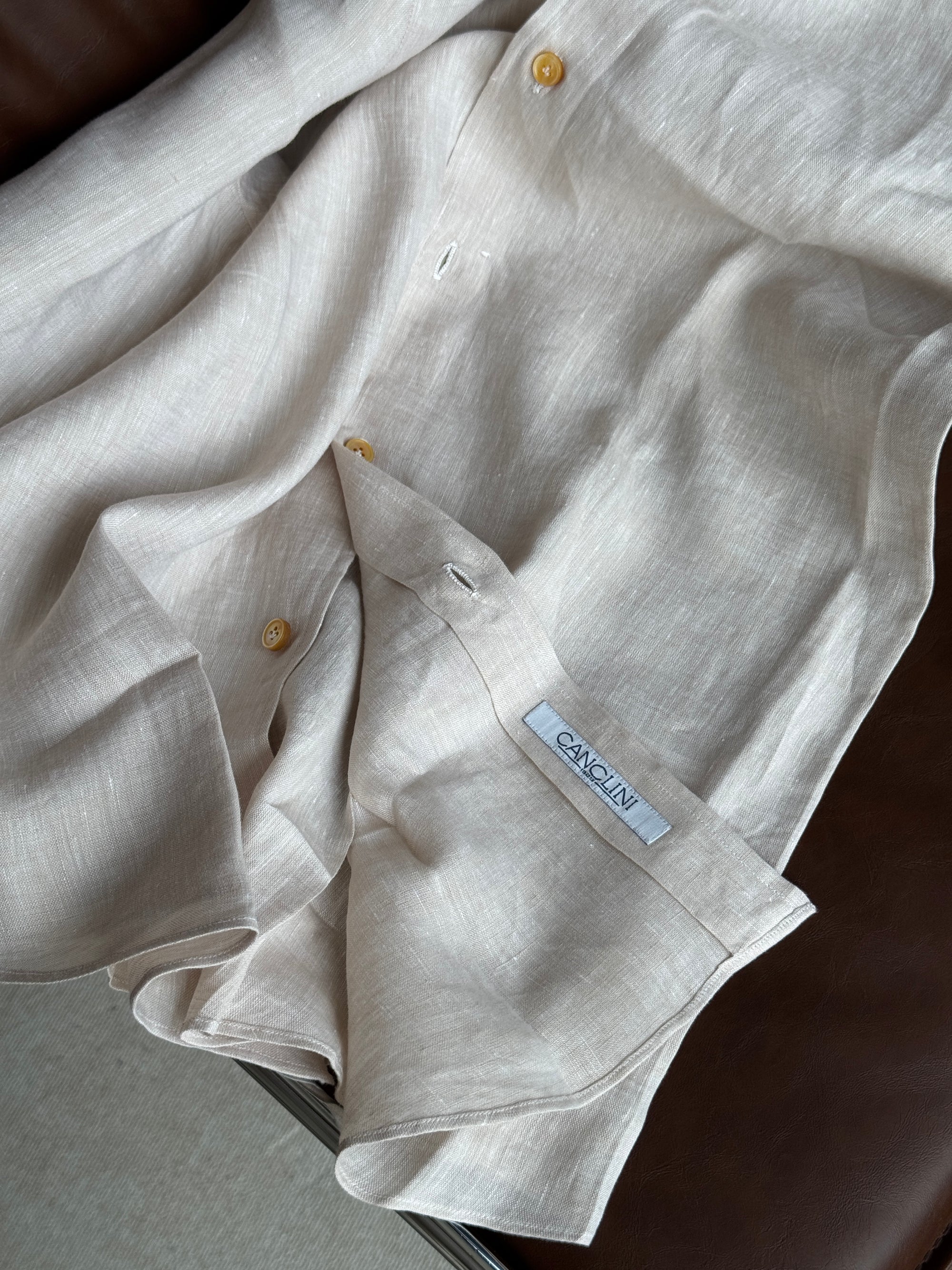 MTO Hand-stitched Linen Shirt #41 #42