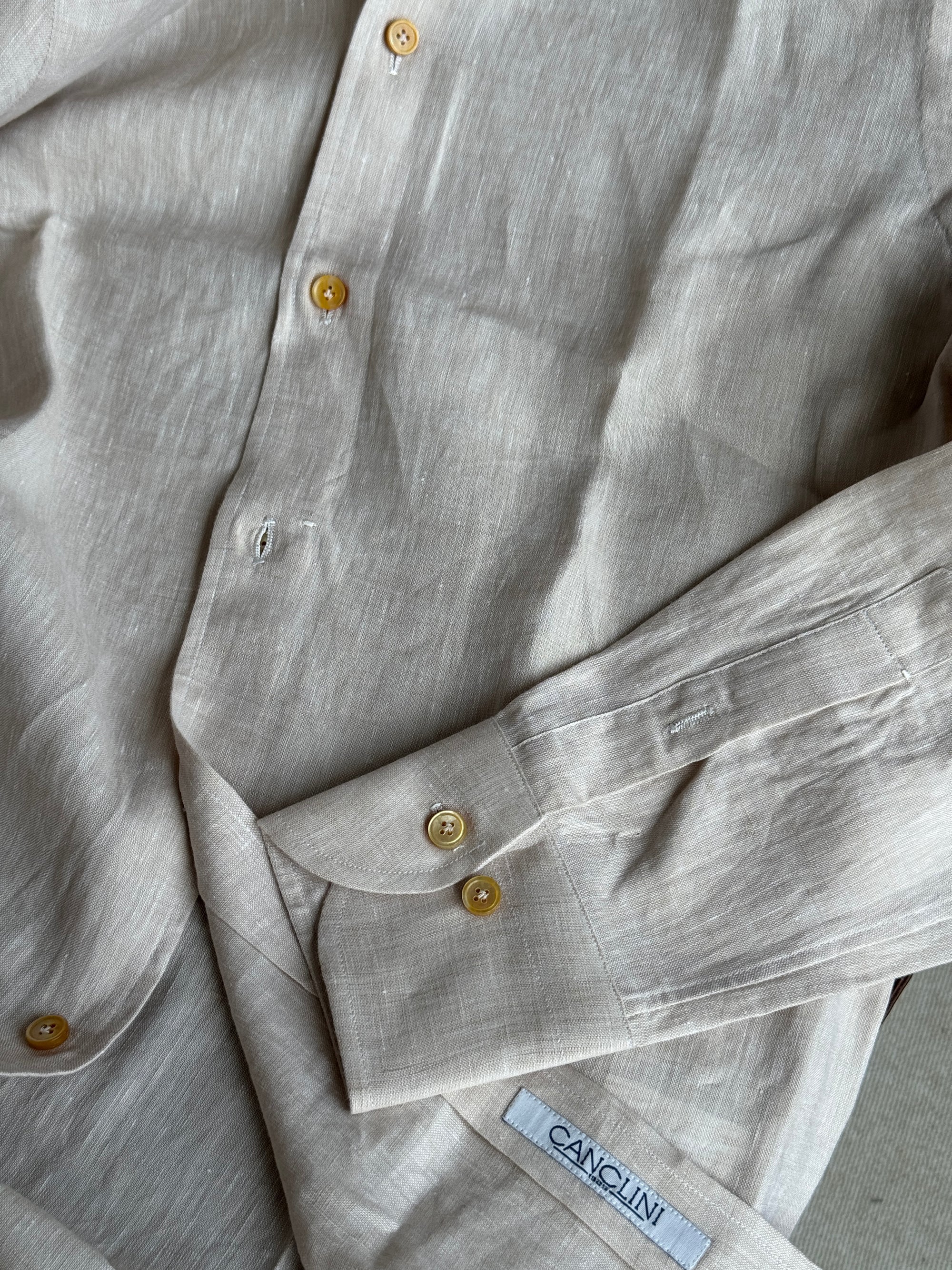 MTO Hand-stitched Linen Shirt #41 #42