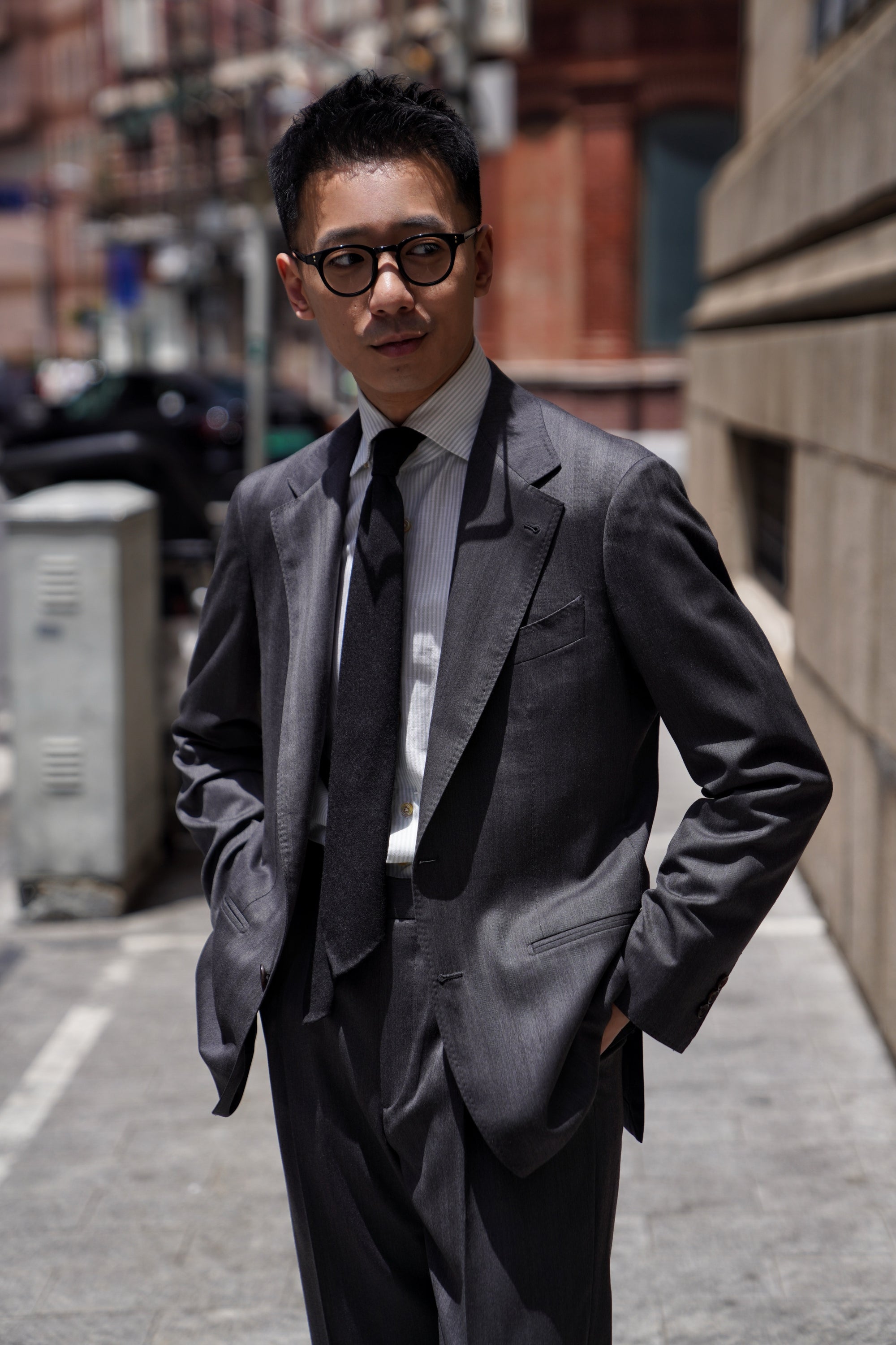 MTO Grey Herringbone 15 Micron 160s Suit #426