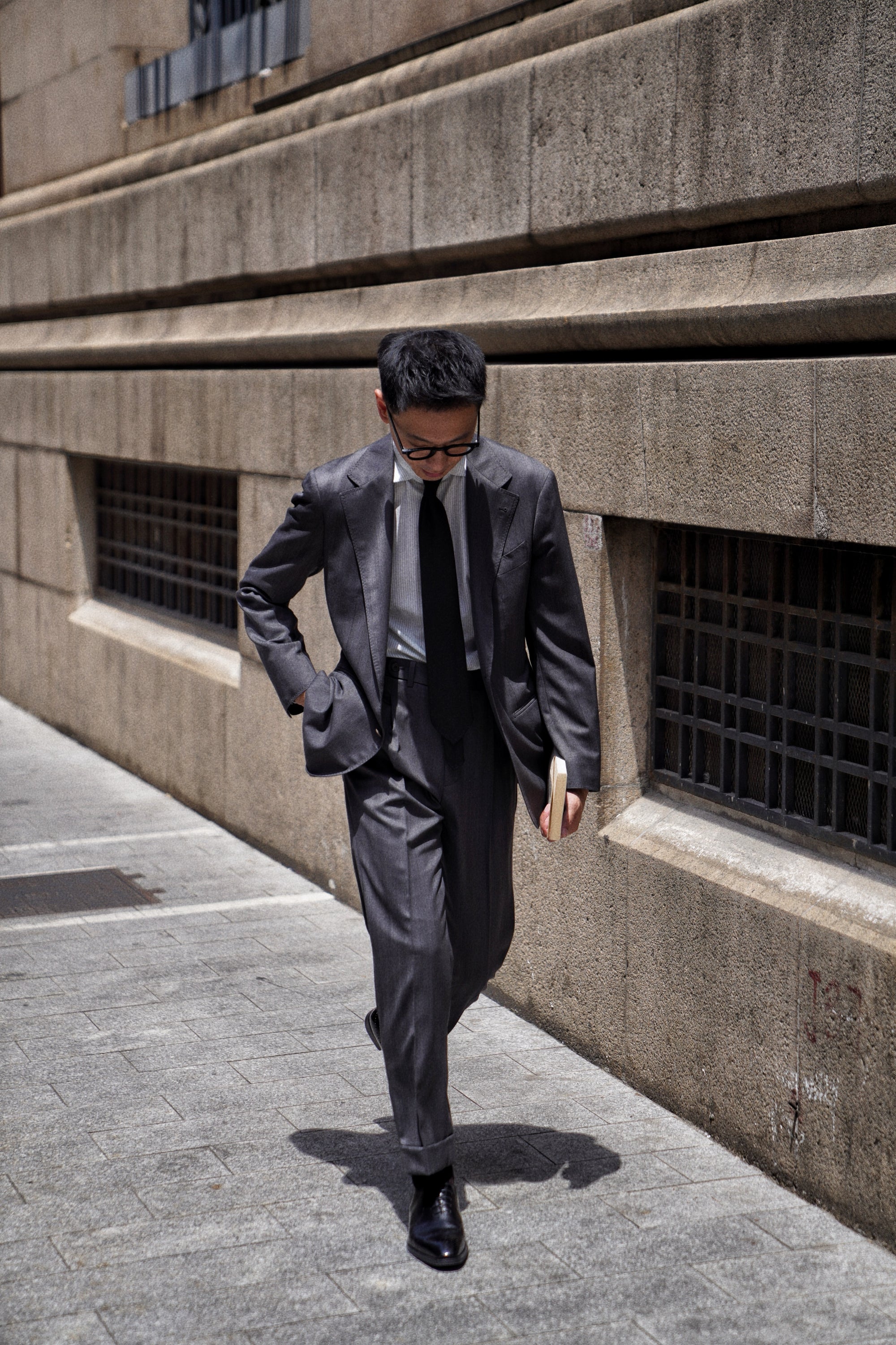 MTO Grey Herringbone 15 Micron 160s Suit #426