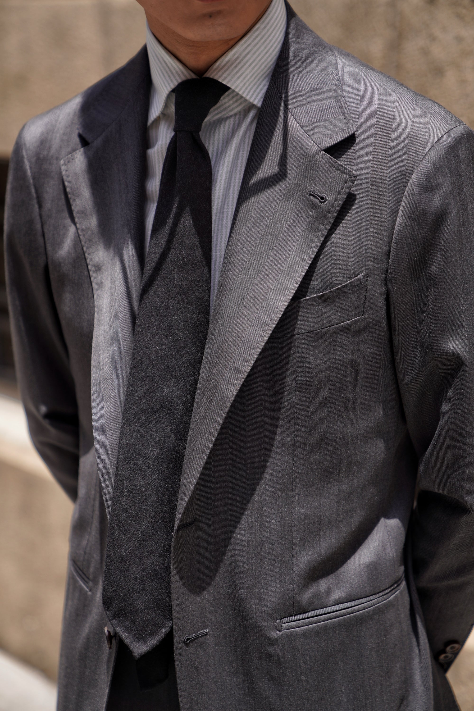 MTO Grey Herringbone 15 Micron 160s Suit #426