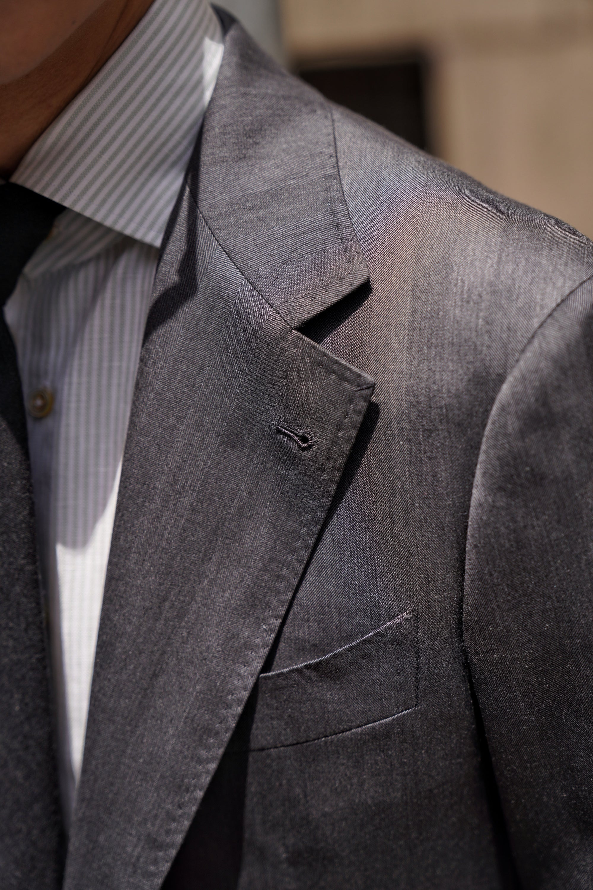 MTO Grey Herringbone 15 Micron 160s Suit #426
