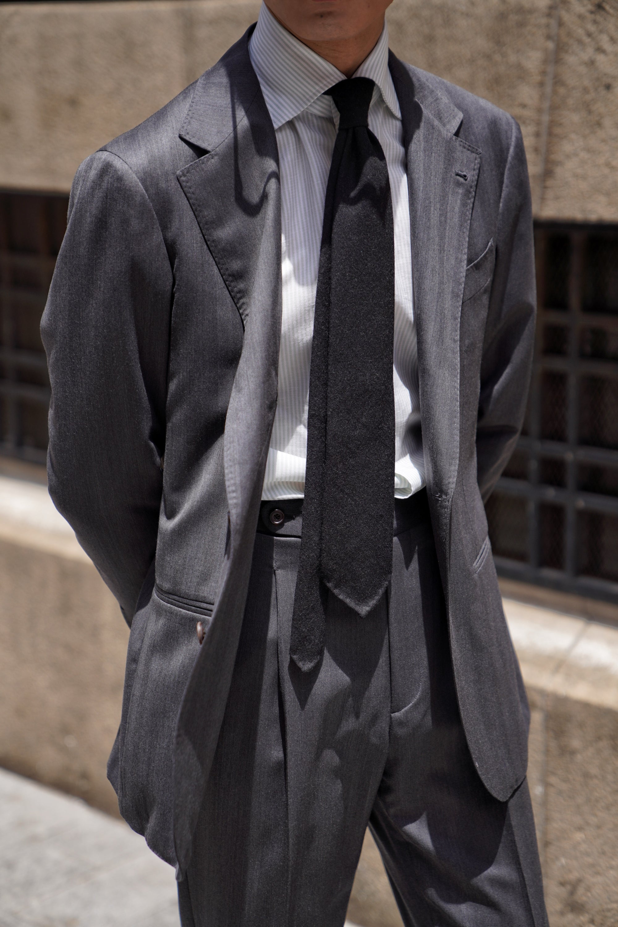MTO Grey Herringbone 15 Micron 160s Suit #426