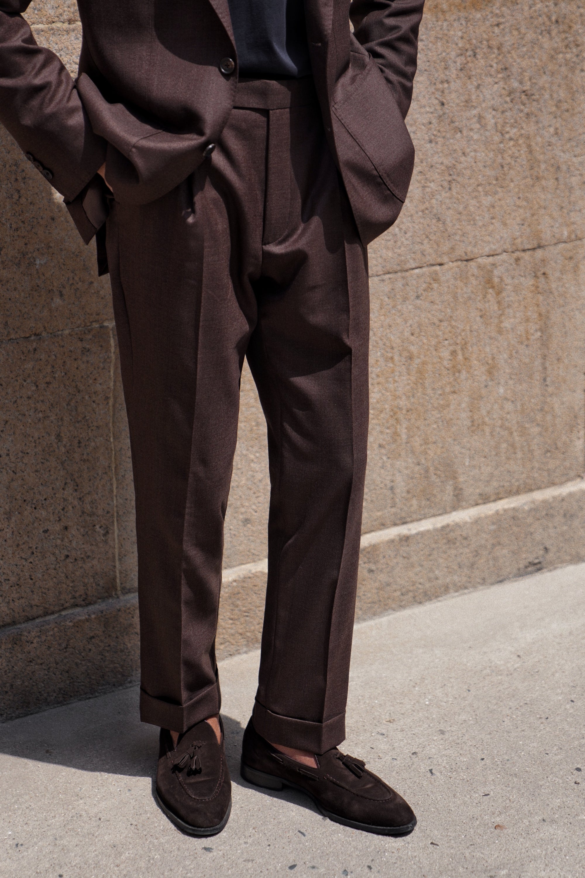 MTO Brown Sharkskin 15 Micron 160s Suit #429