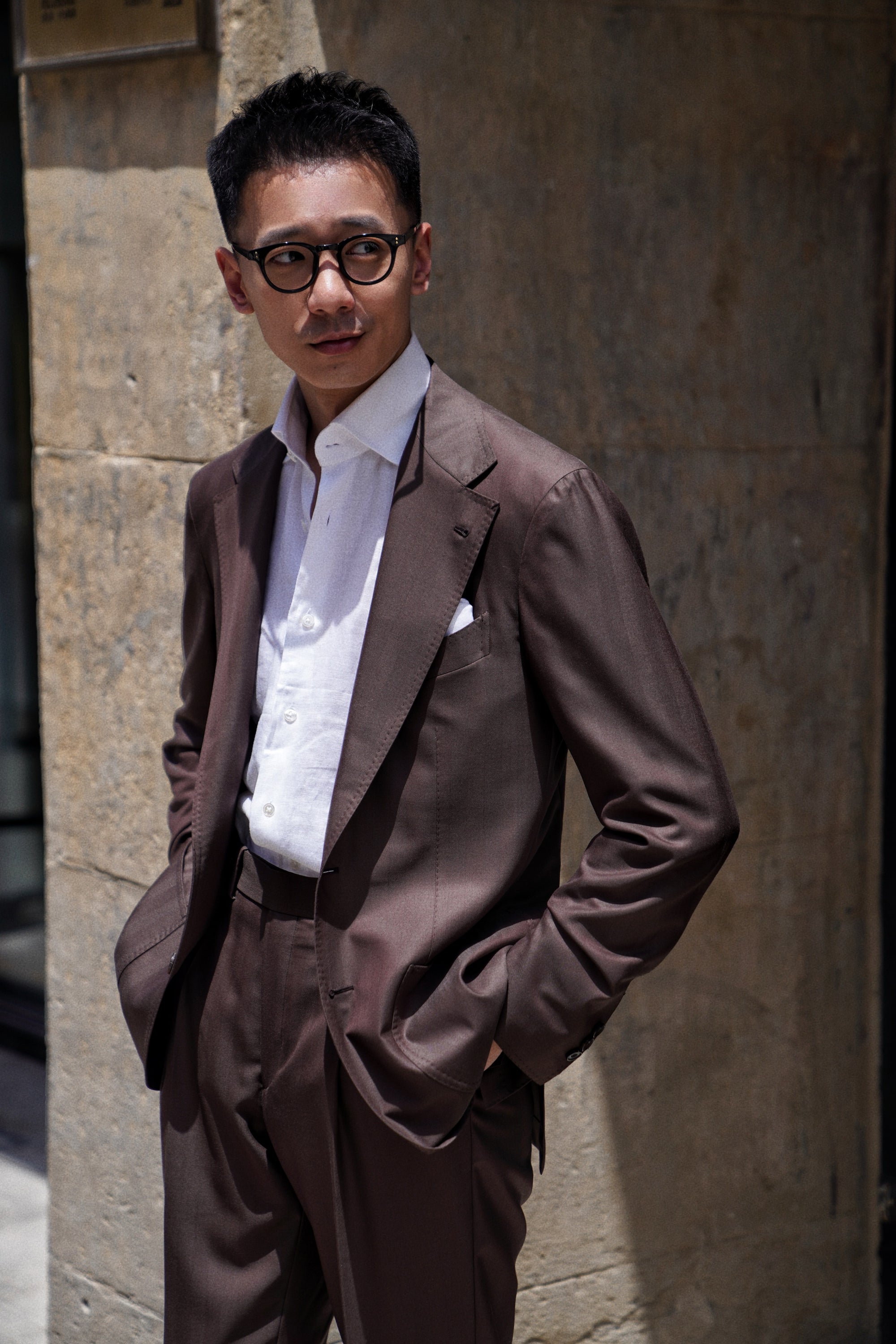 MTO Brown Herringbone 15 Micron 160s Suit #428