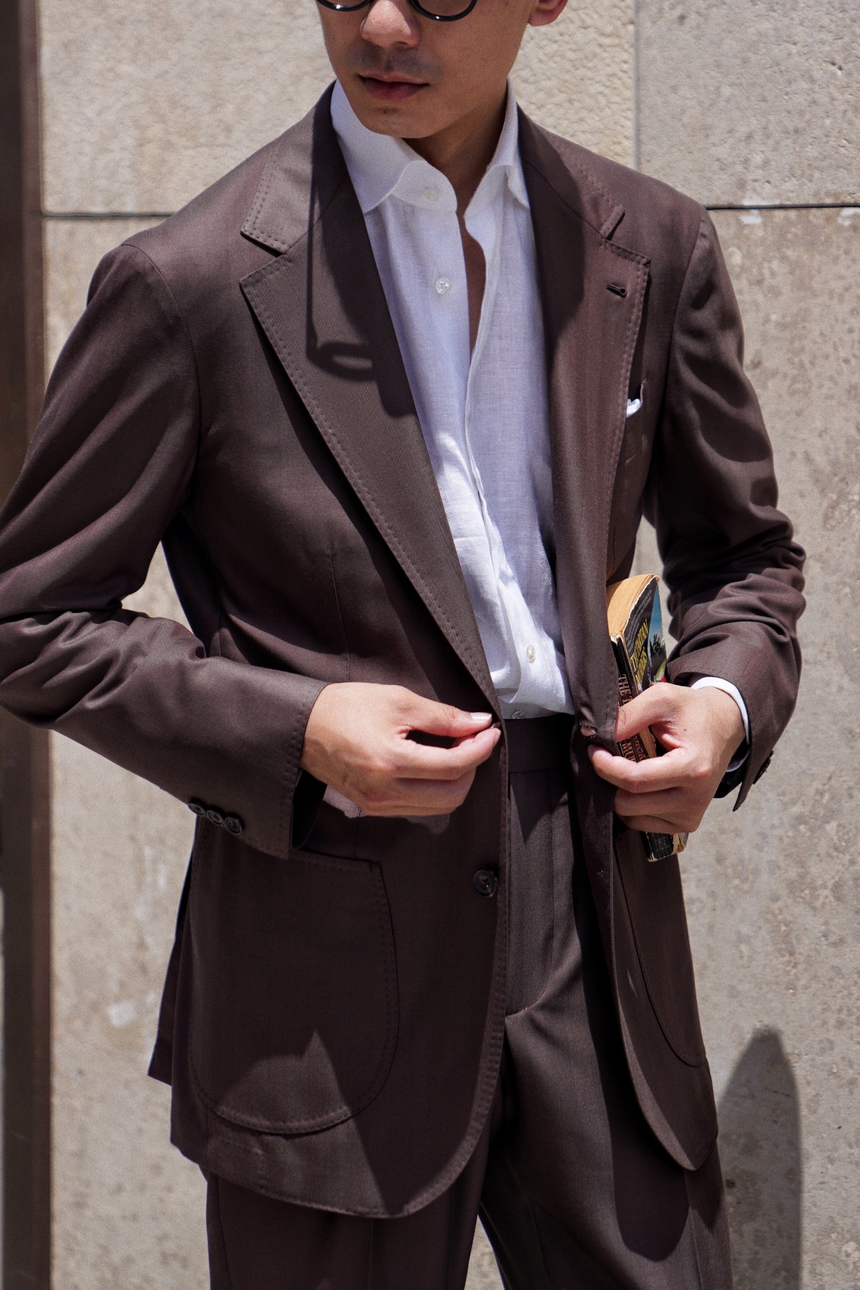 MTO Brown Herringbone 15 Micron 160s Suit #428