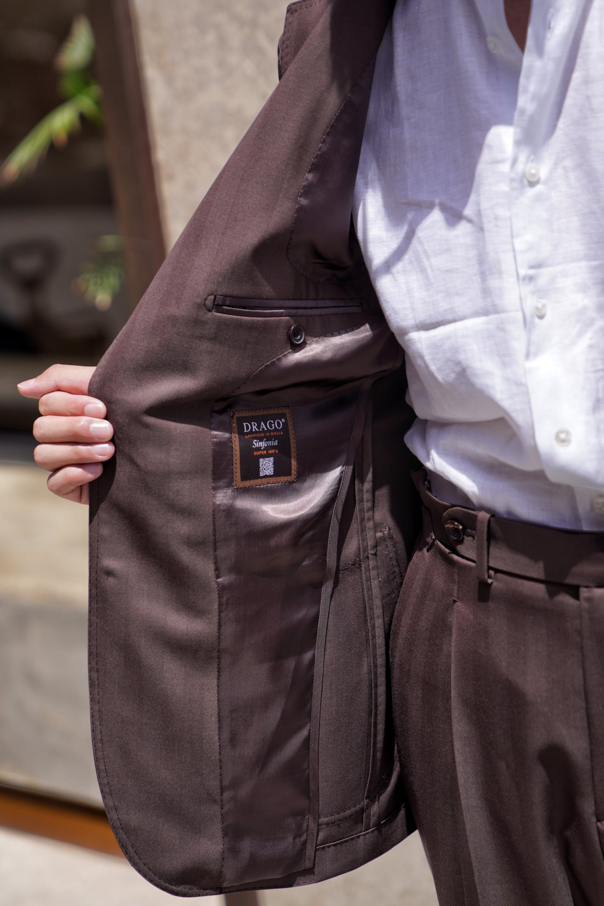 MTO Brown Herringbone 15 Micron 160s Suit #428