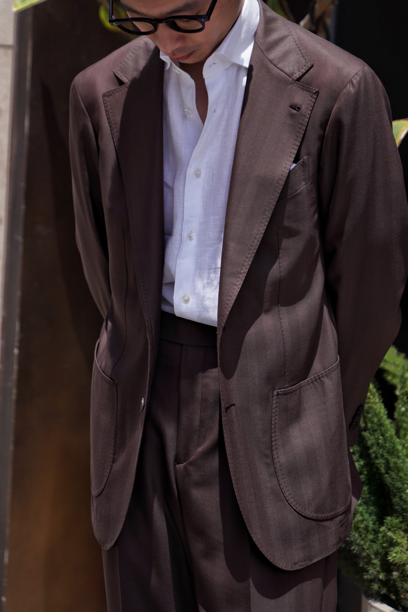 MTO Brown Herringbone 15 Micron 160s Suit #428