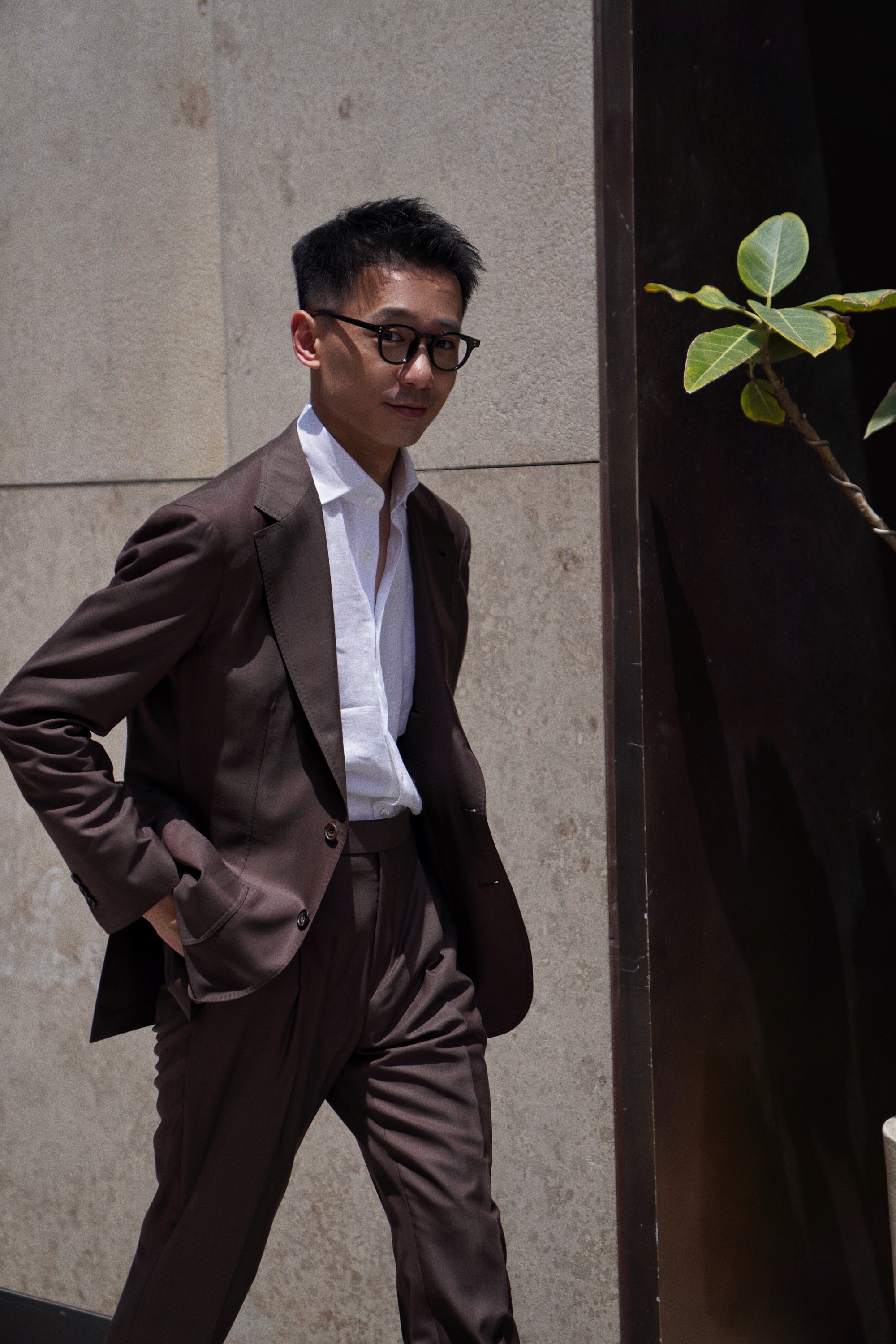 MTO Brown Herringbone 15 Micron 160s Suit #428