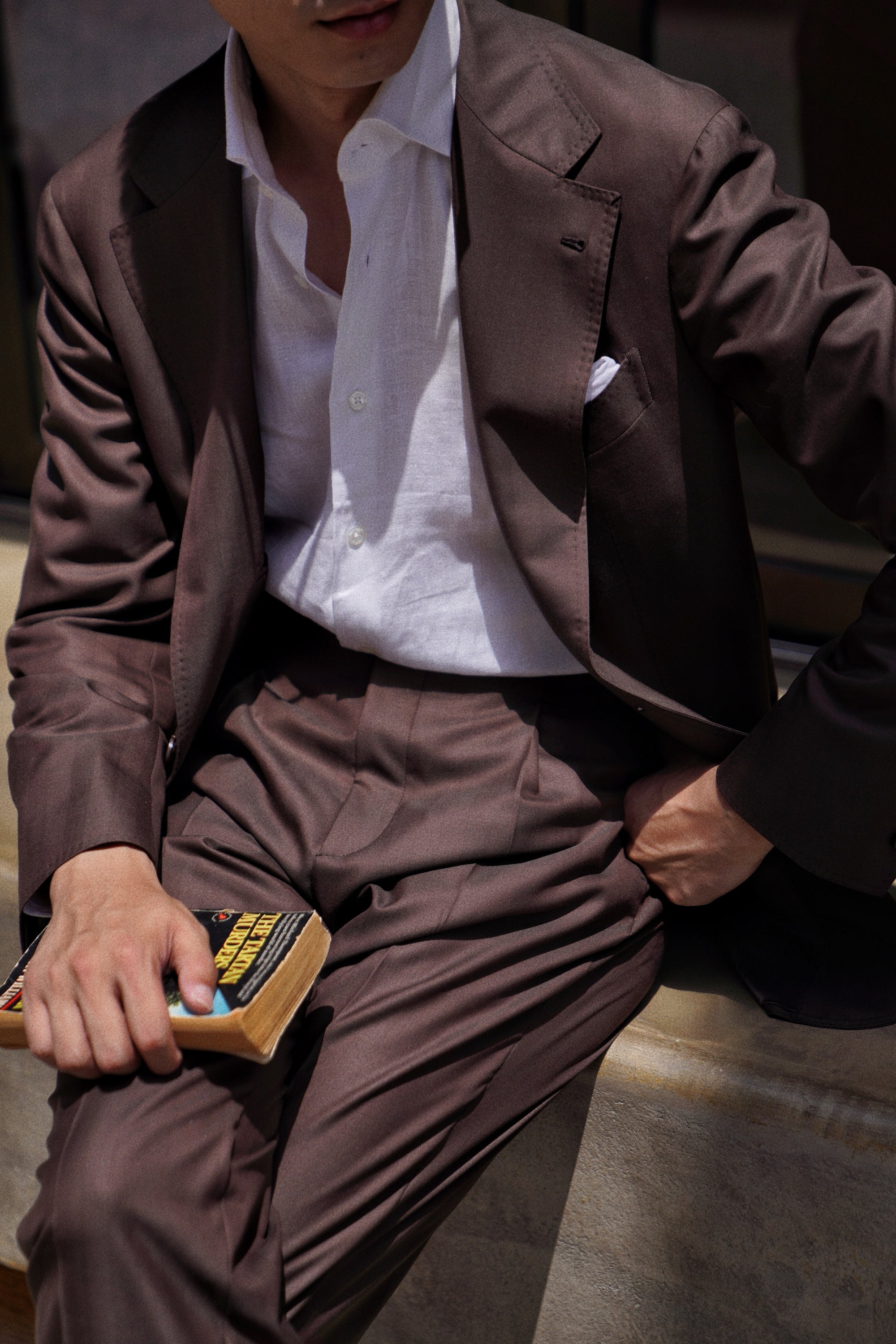 MTO Brown Herringbone 15 Micron 160s Suit #428