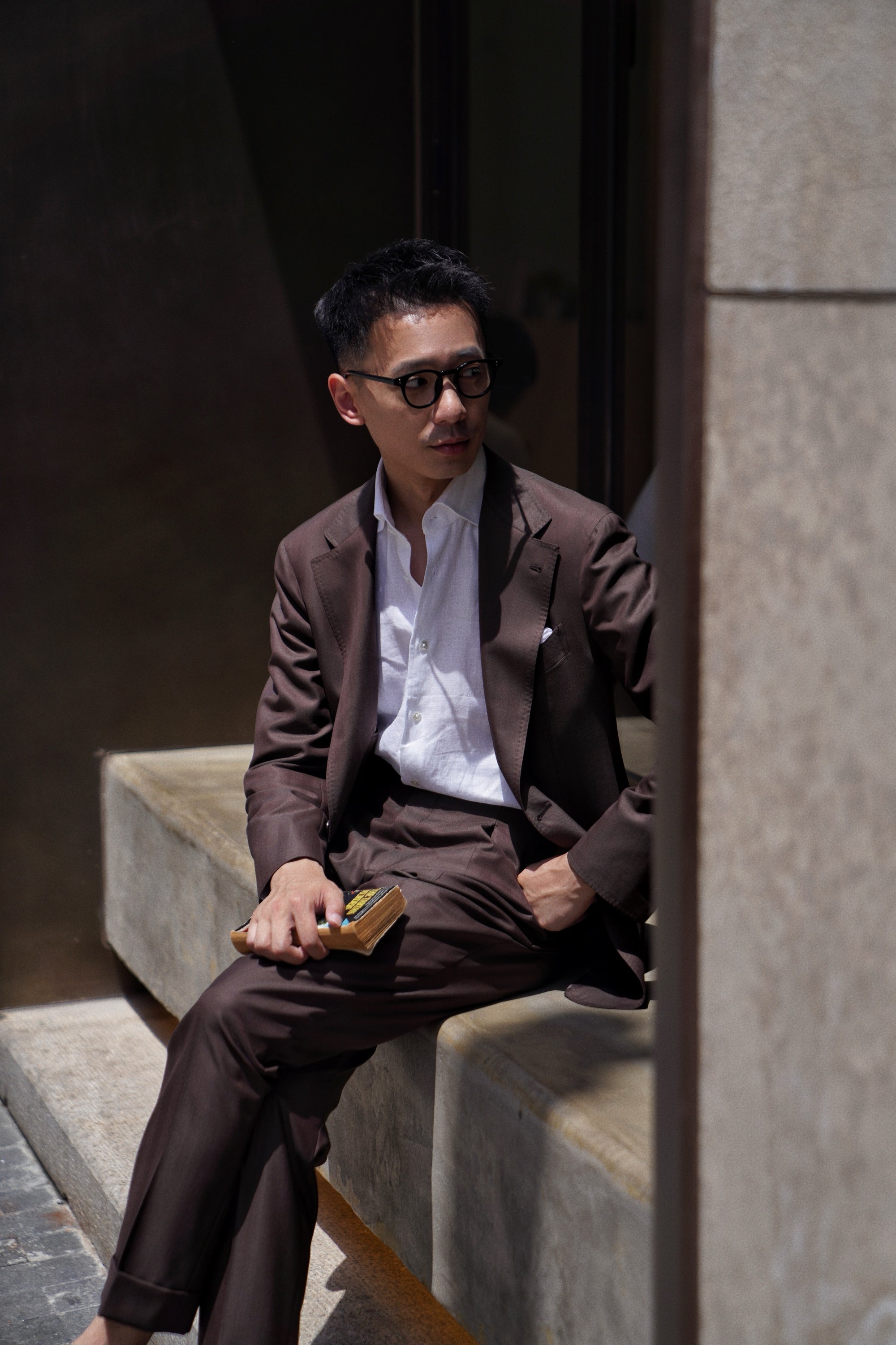 MTO Brown Herringbone 15 Micron 160s Suit #428
