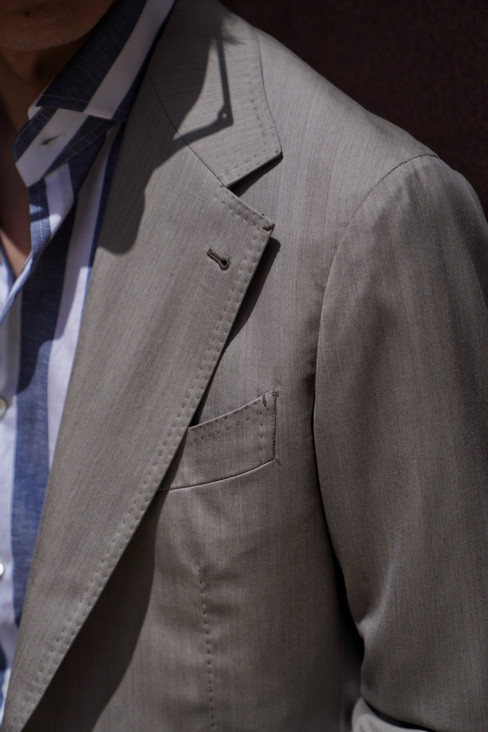 MTO Sand Herringbone 15 Micron 160s Suit #427