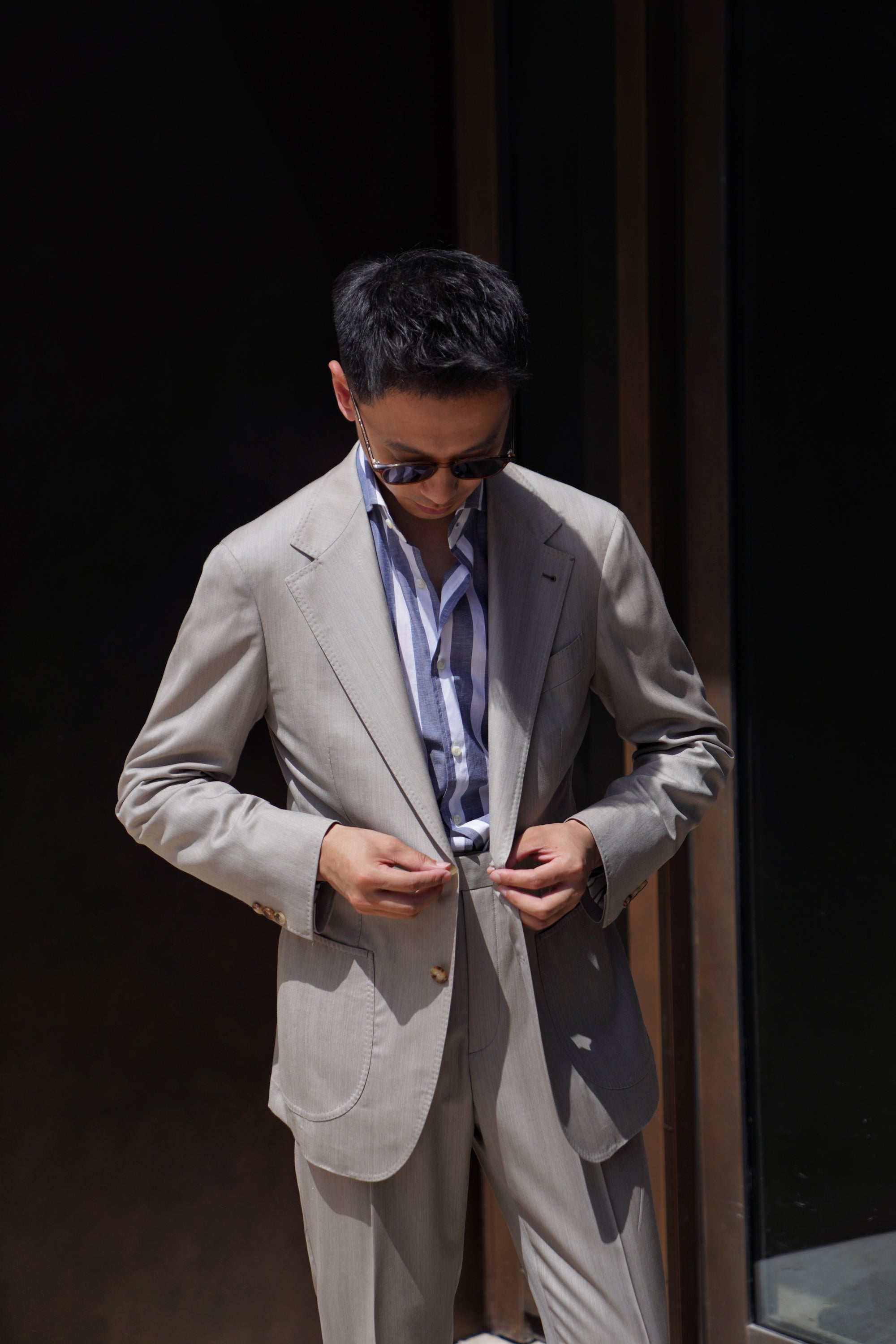 MTO Sand Herringbone 15 Micron 160s Suit #427