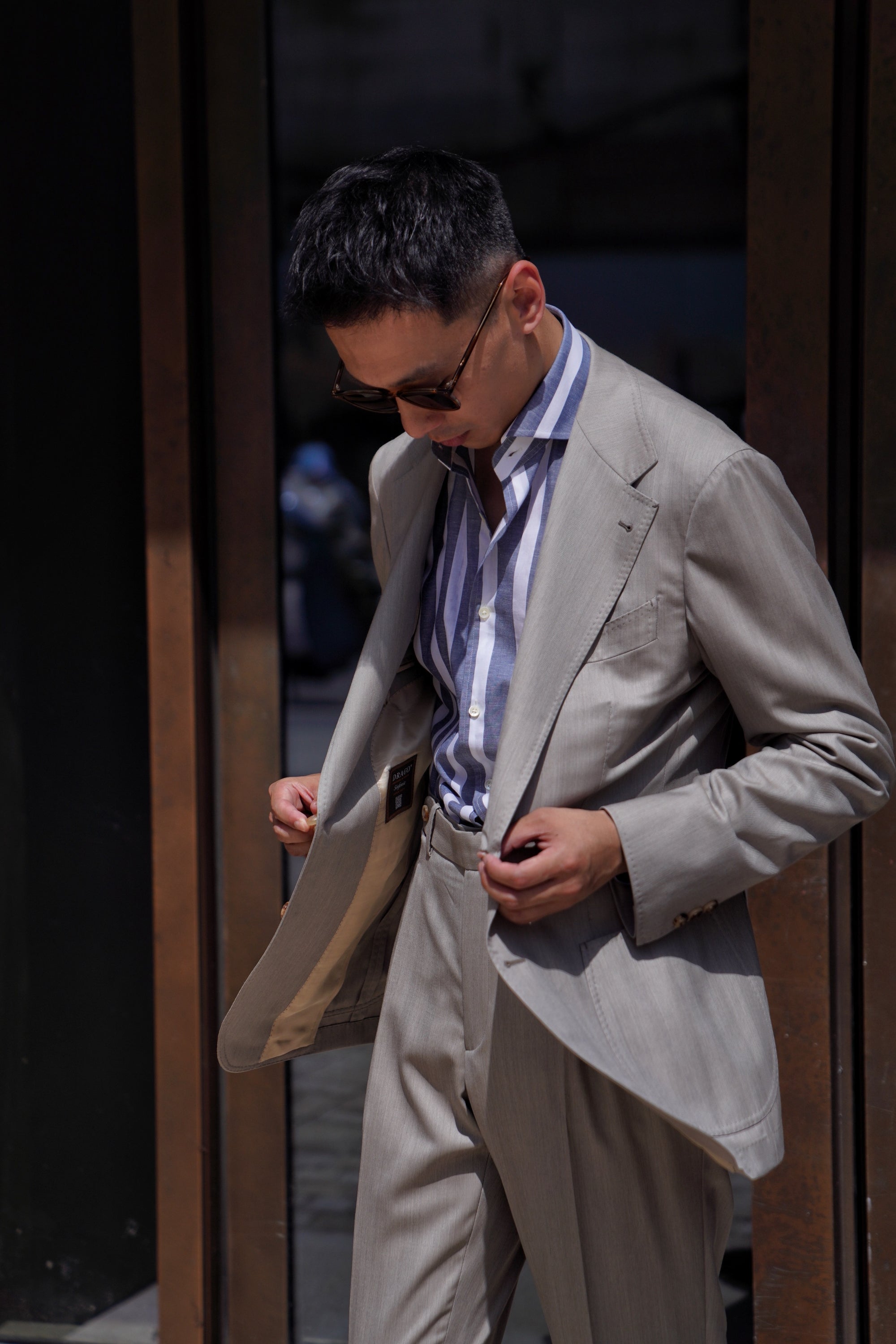 MTO Sand Herringbone 15 Micron 160s Suit #427