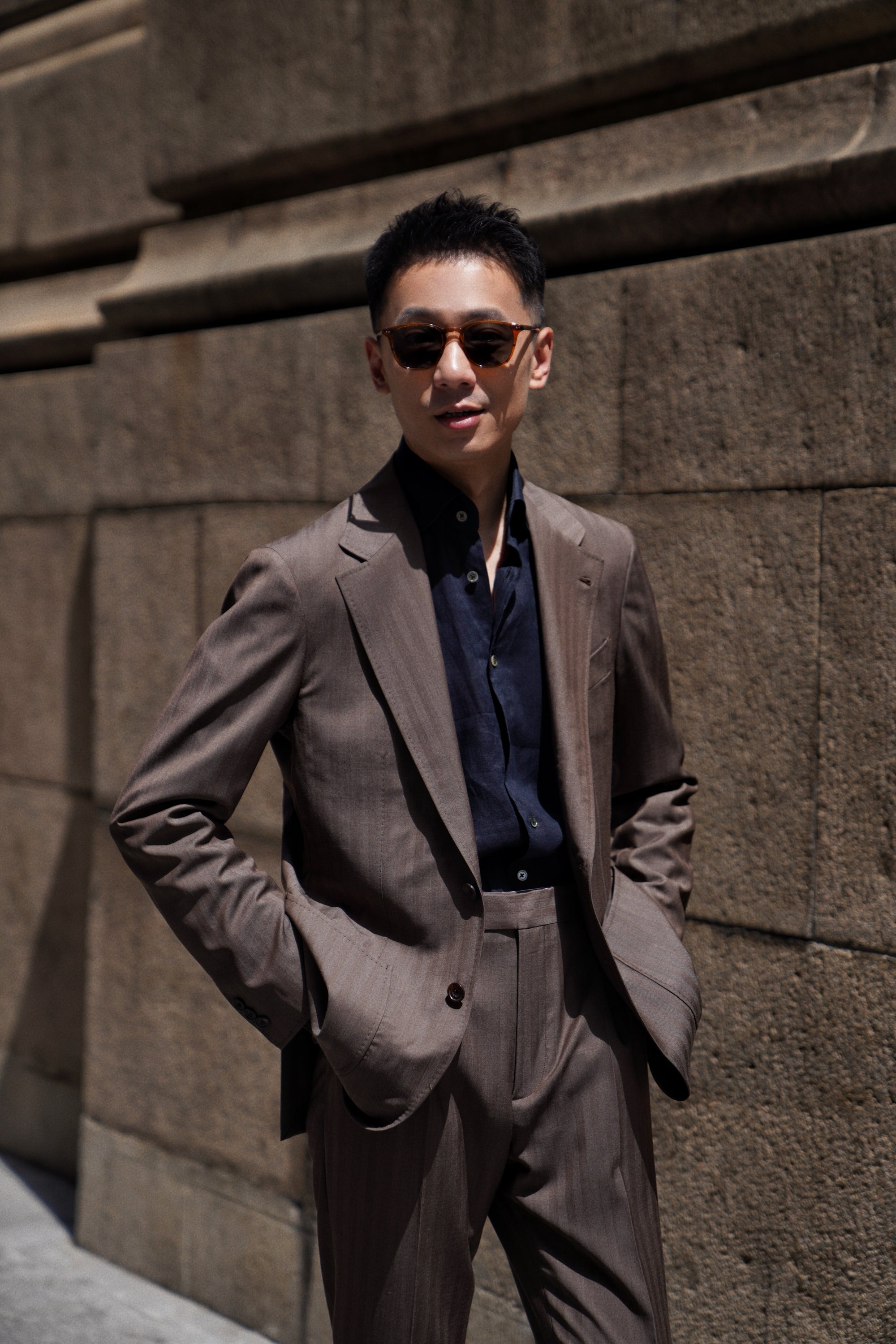 MTO Rusty Herringbone 16 Micron 140s Suit #414