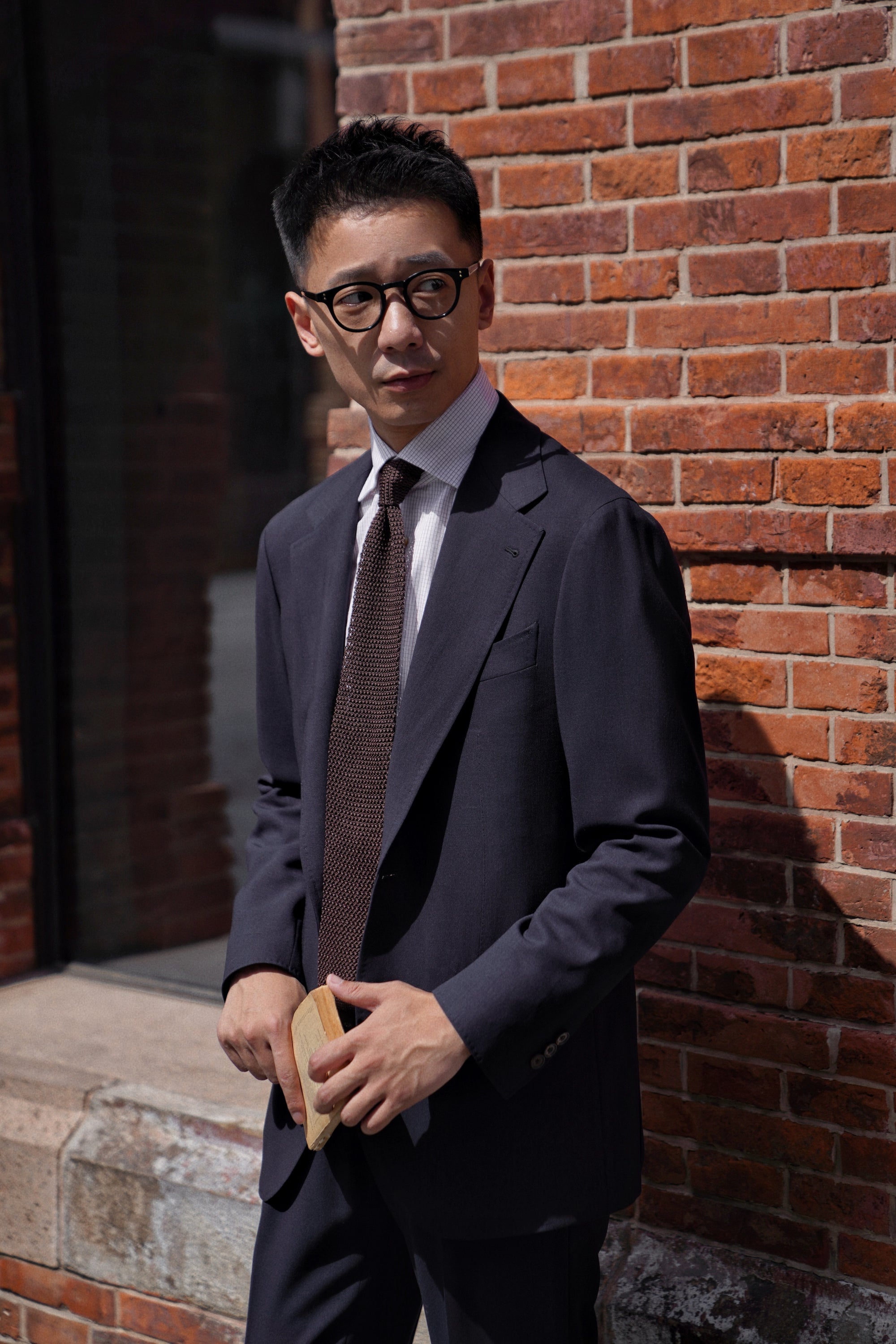 MTO Dark Navy Hightwist 16 Micron 140s Suit #412
