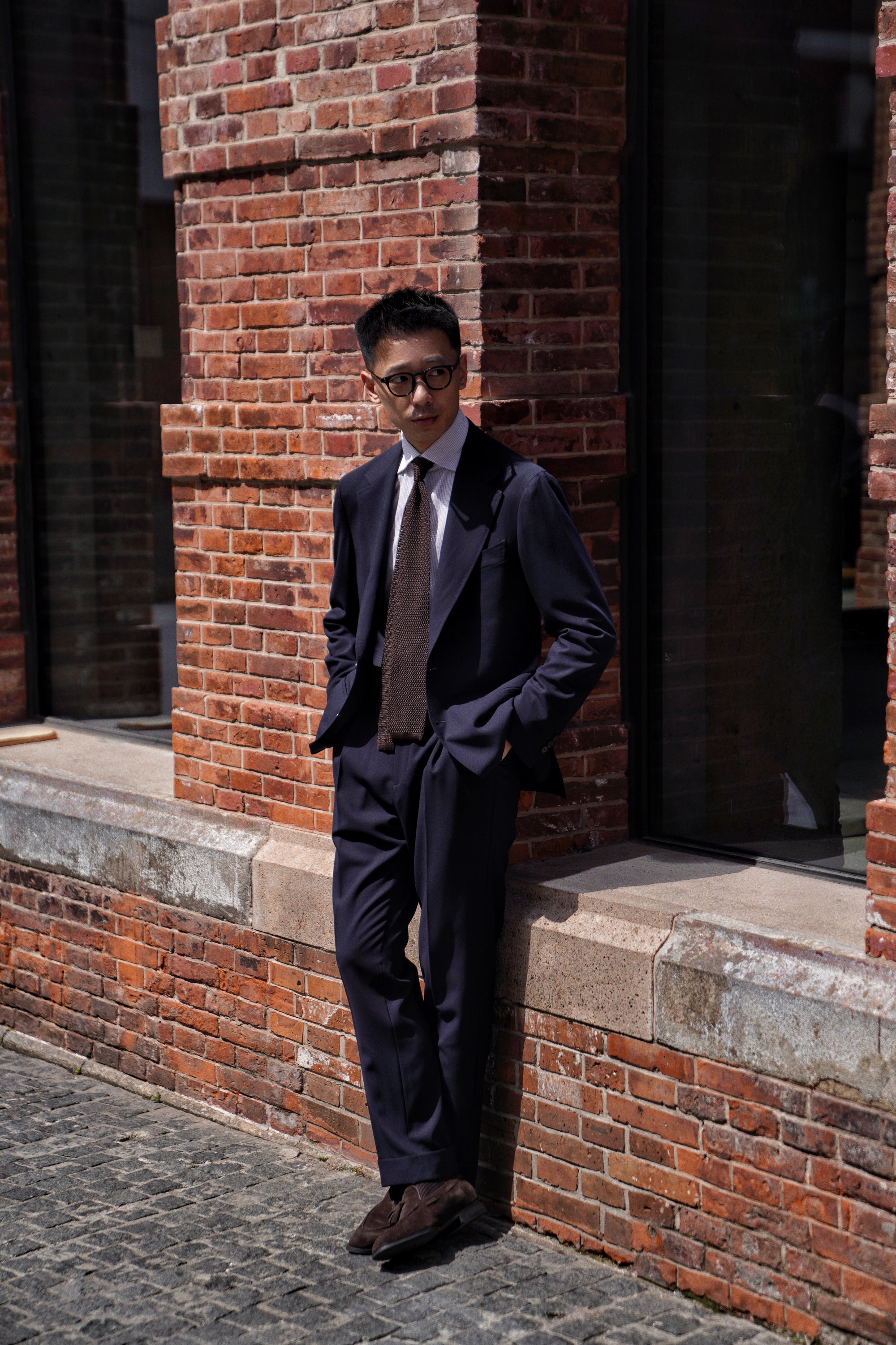 MTO Dark Navy Hightwist 16 Micron 140s Suit #412