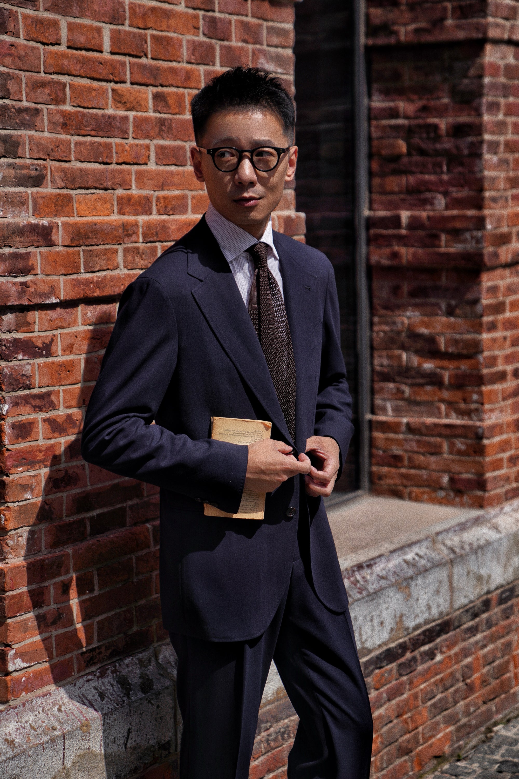 MTO Dark Navy Hightwist 16 Micron 140s Suit #412