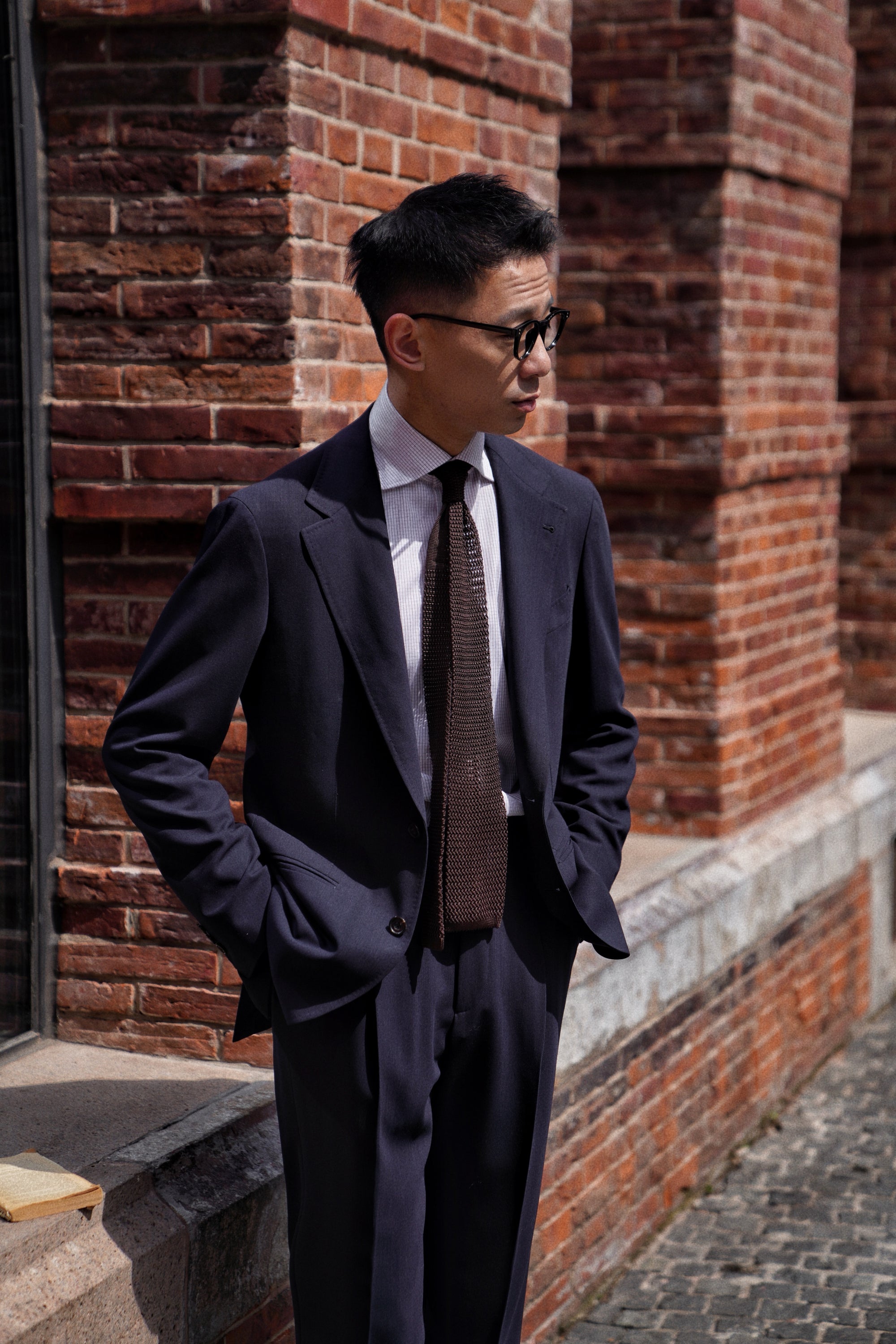 MTO Dark Navy Hightwist 16 Micron 140s Suit #412