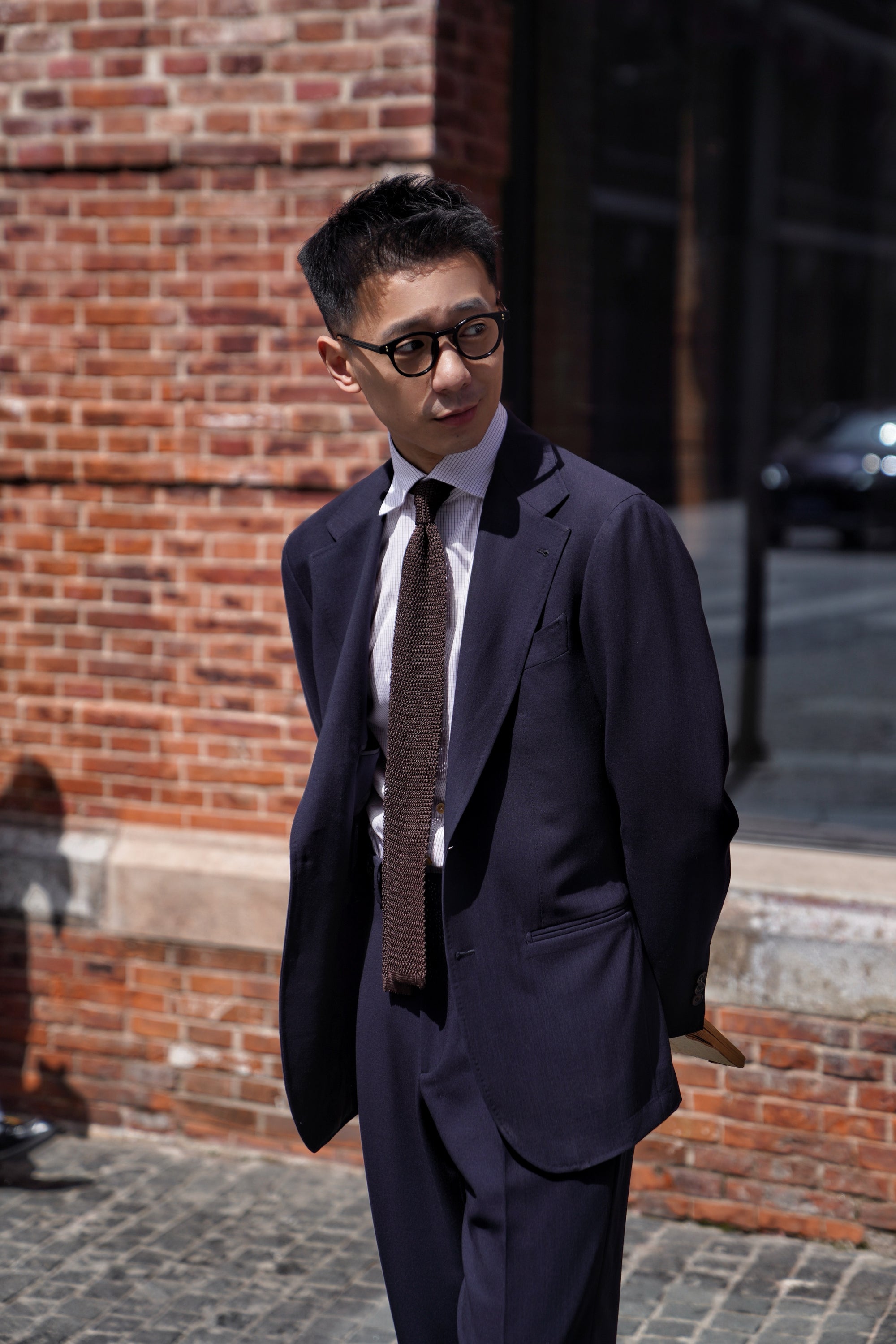 MTO Dark Navy Hightwist 16 Micron 140s Suit #412