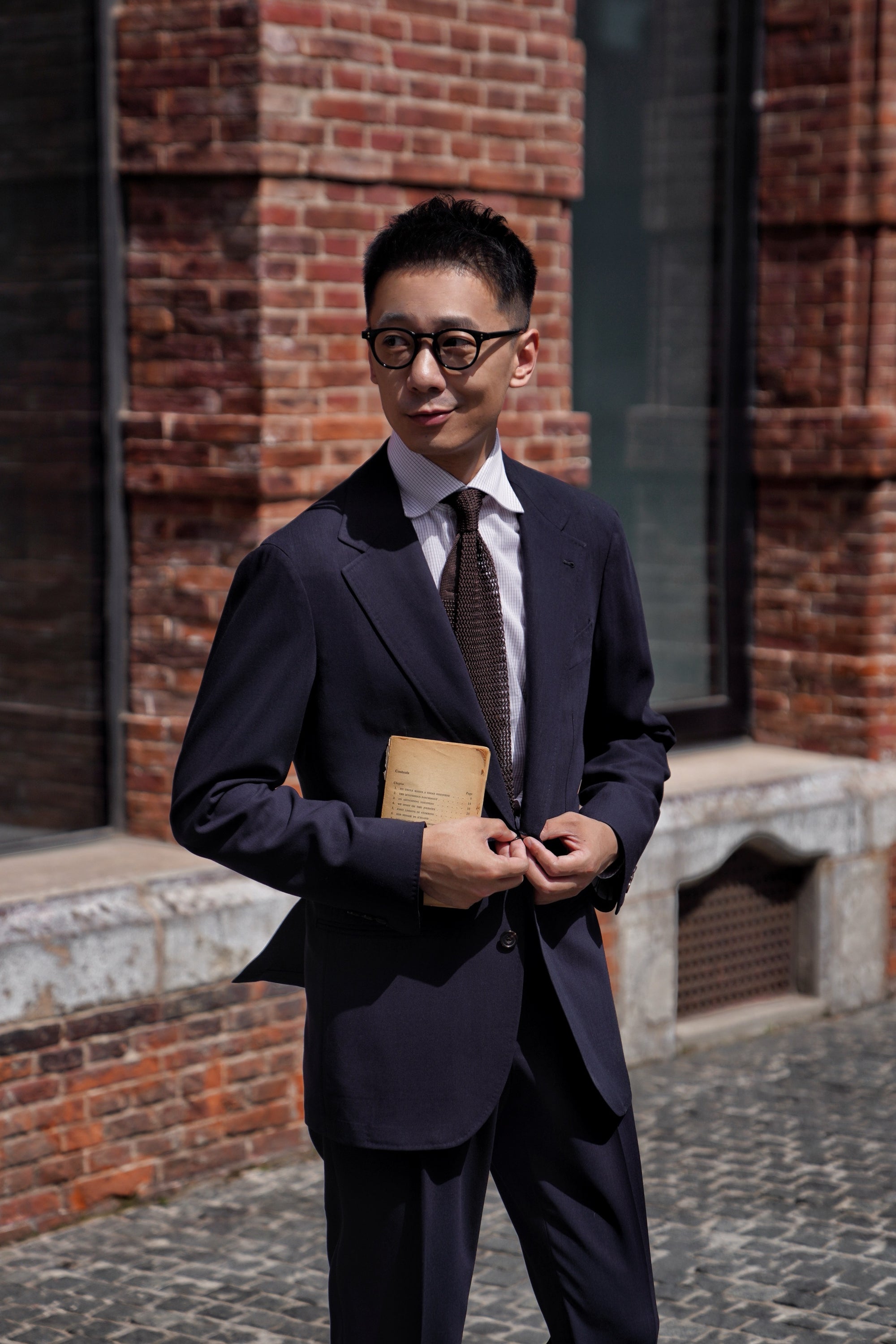 MTO Dark Navy Hightwist 16 Micron 140s Suit #412