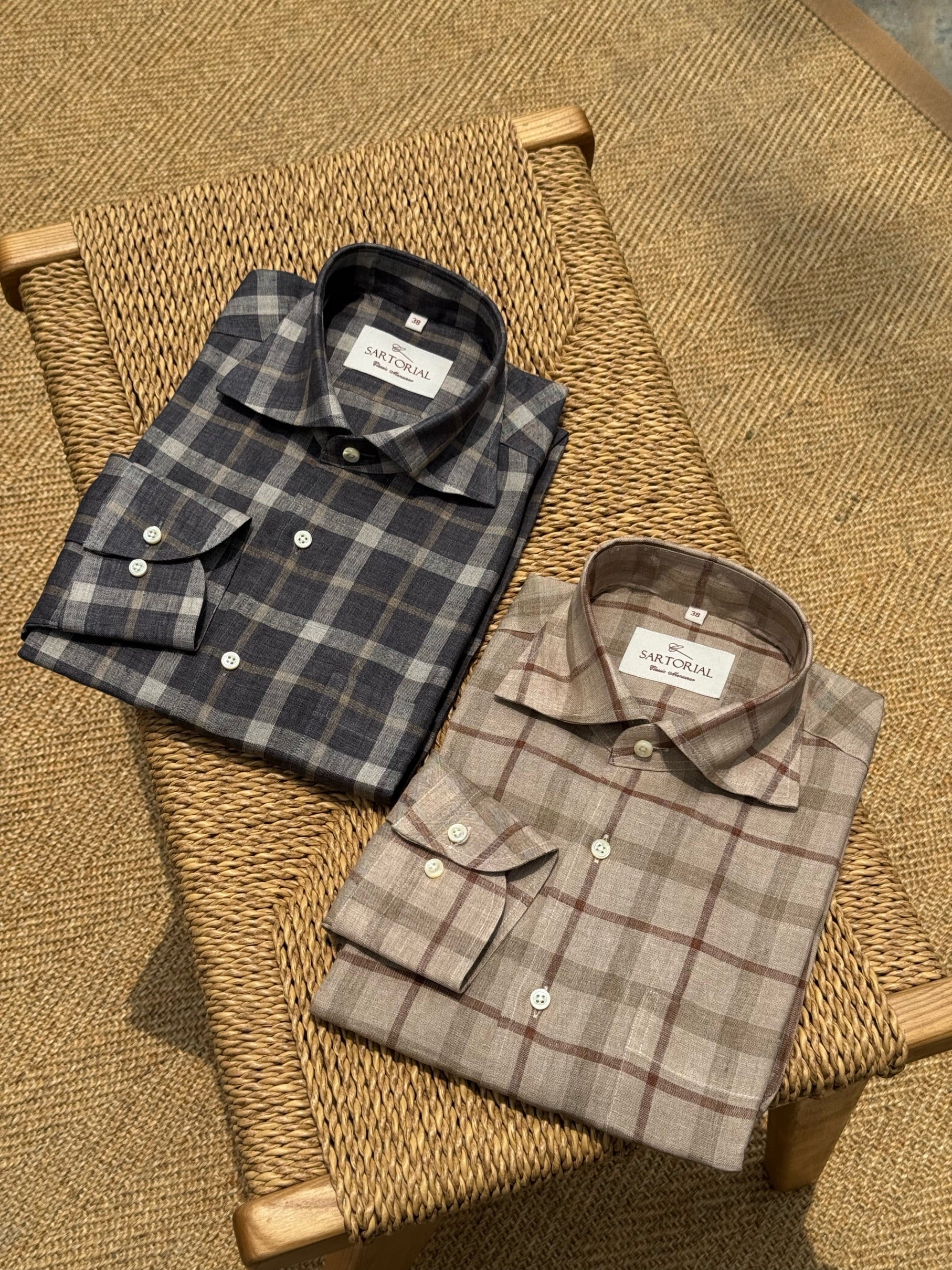 MTO Plaid Linen Shirt #501 #503