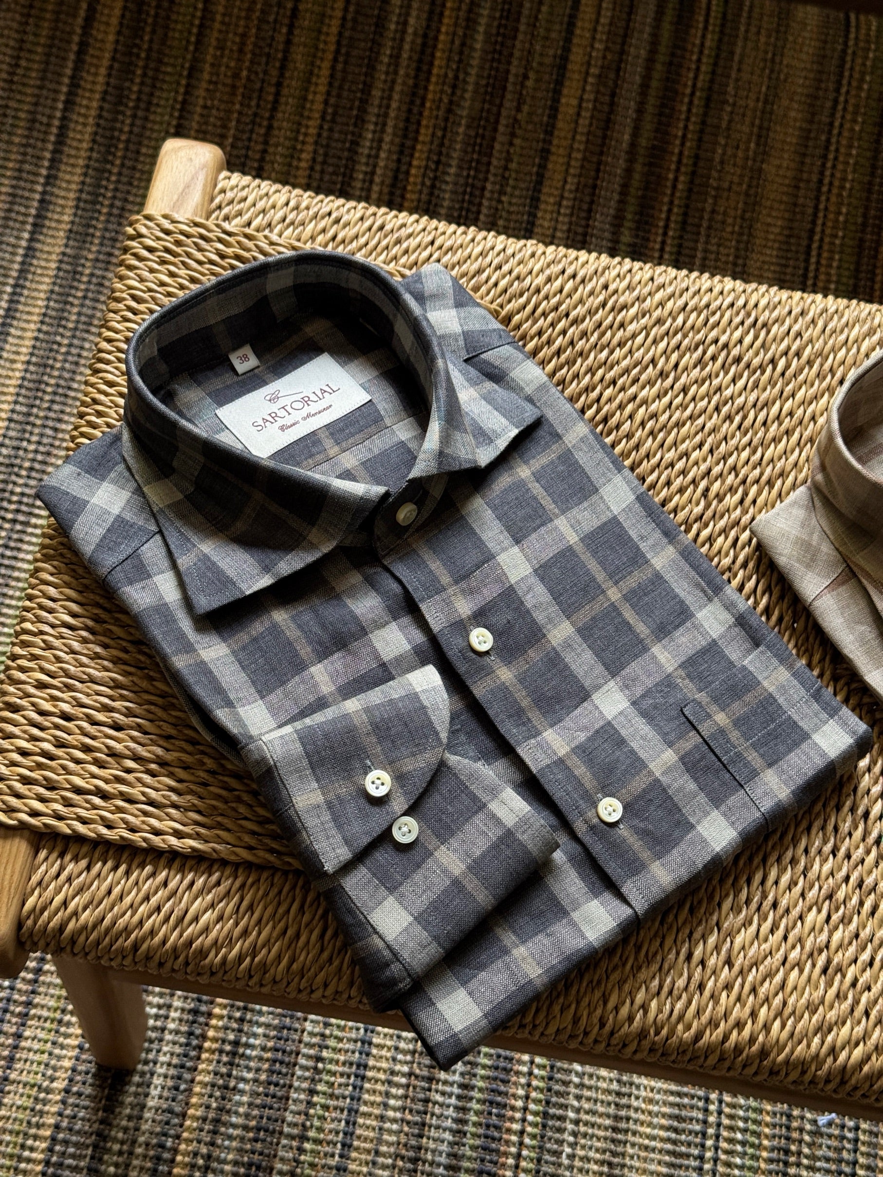 MTO Plaid Linen Shirt #501 #503