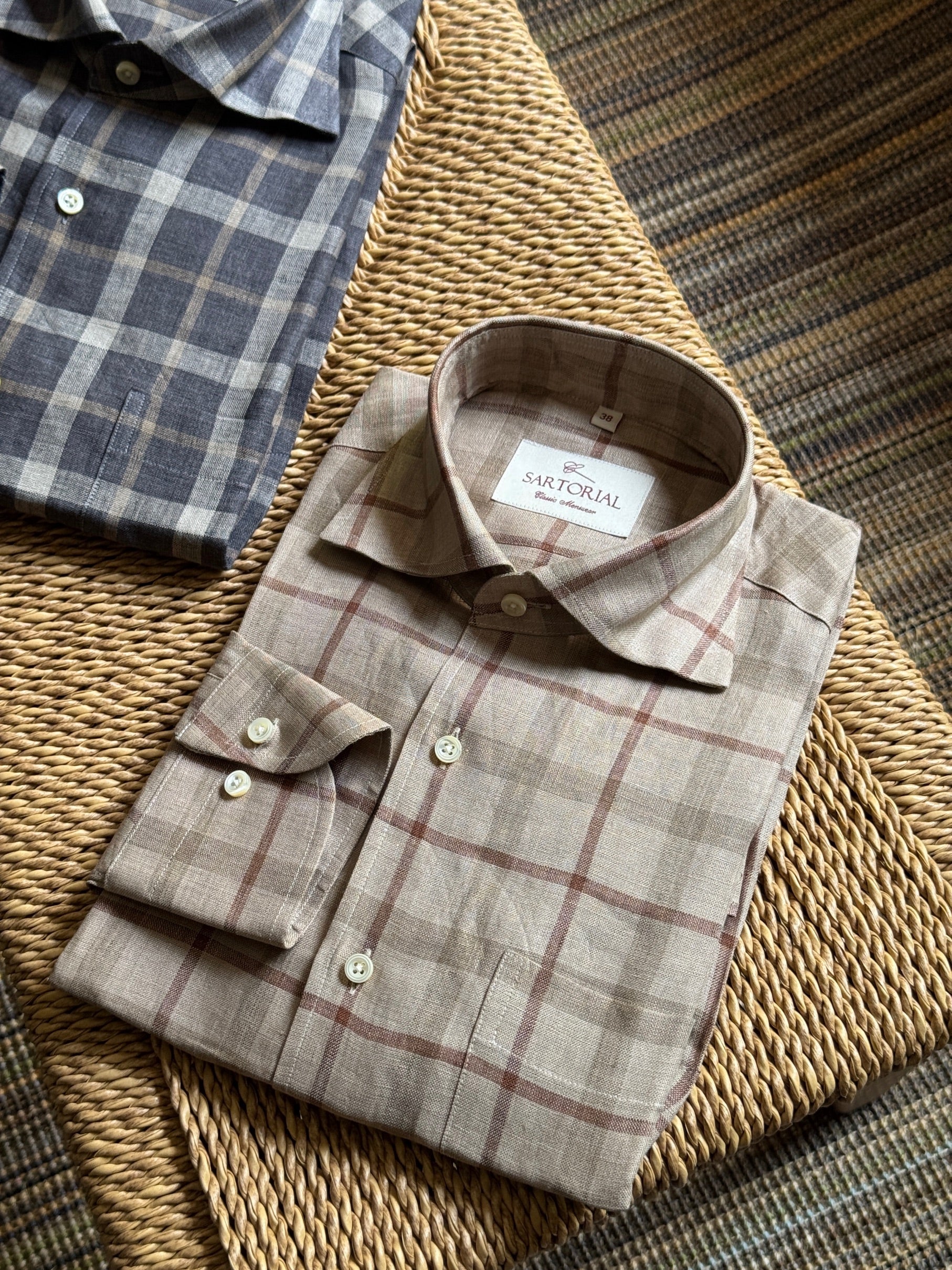 MTO Plaid Linen Shirt #501 #503
