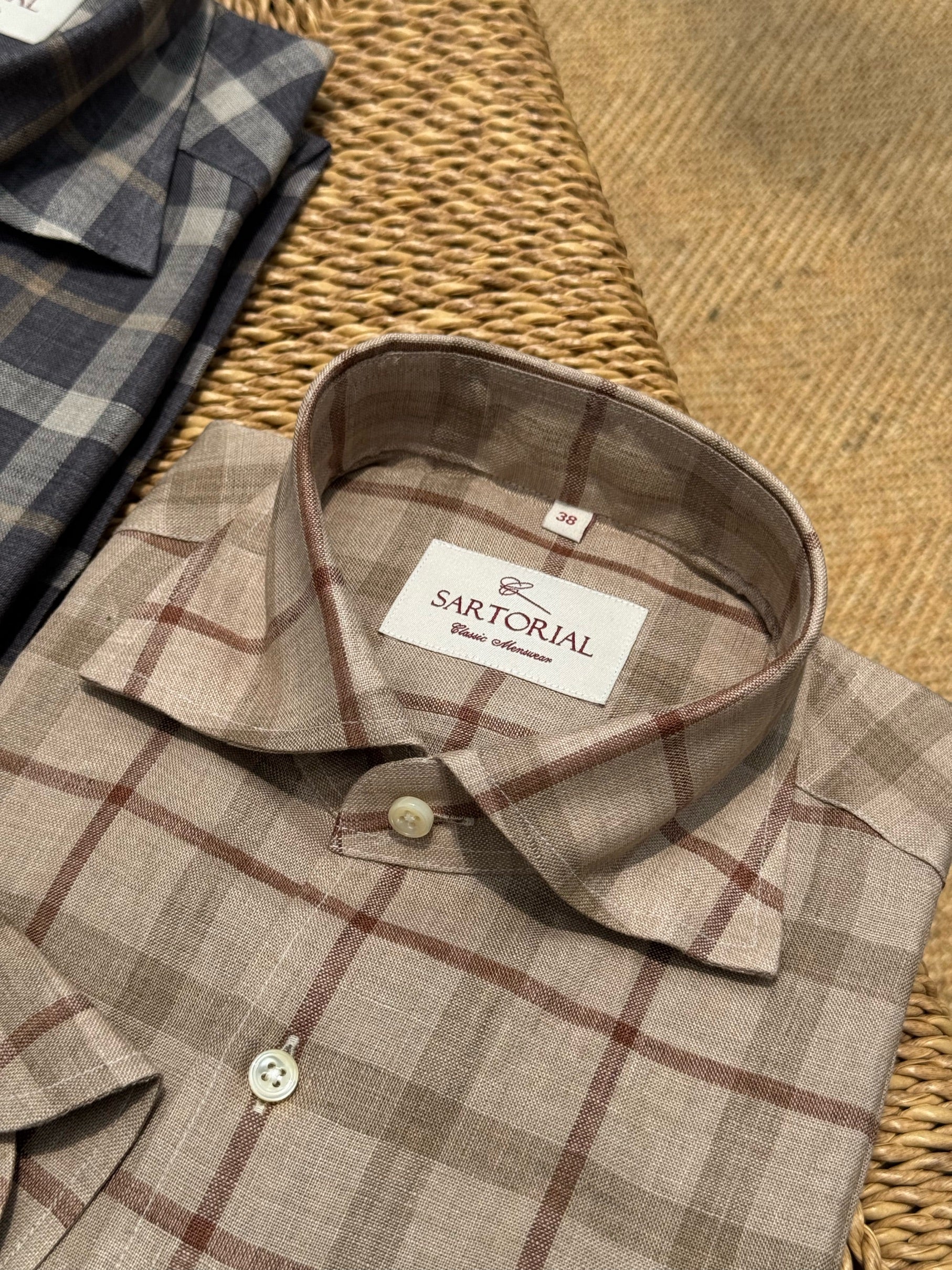 MTO Plaid Linen Shirt #501 #503