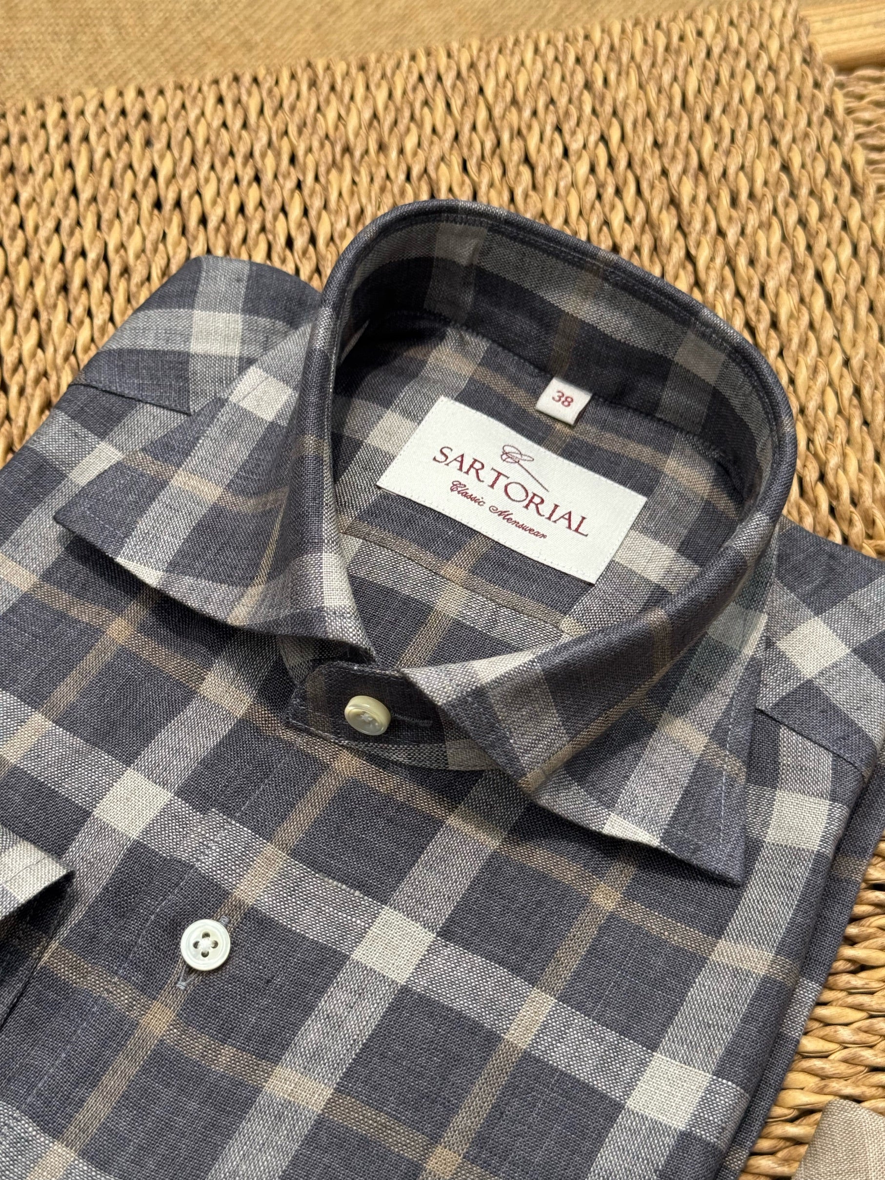 MTO Plaid Linen Shirt #501 #503